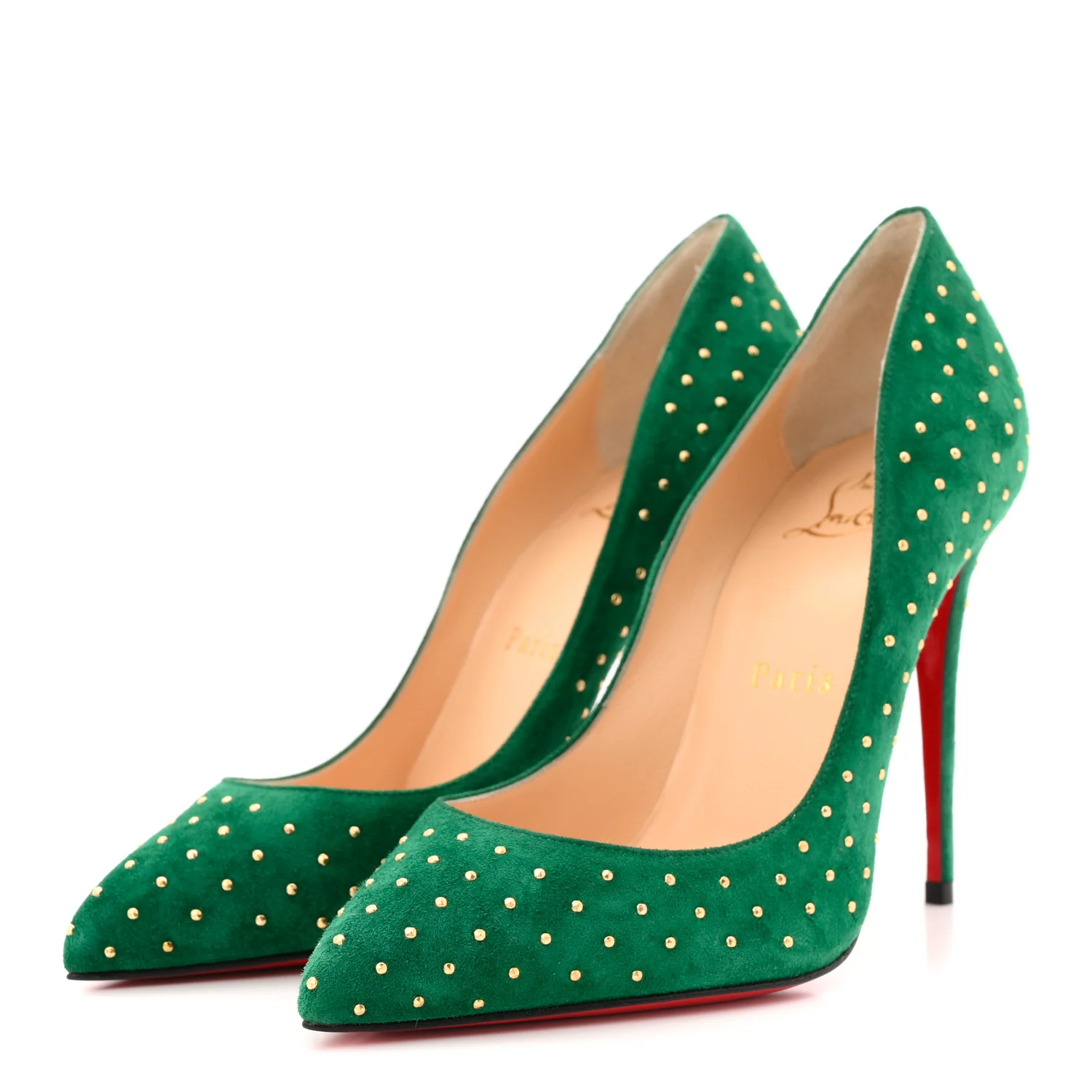 Suede Pigalle Follies Plume 100 Pumps 36.5 Canopee Antique Gold