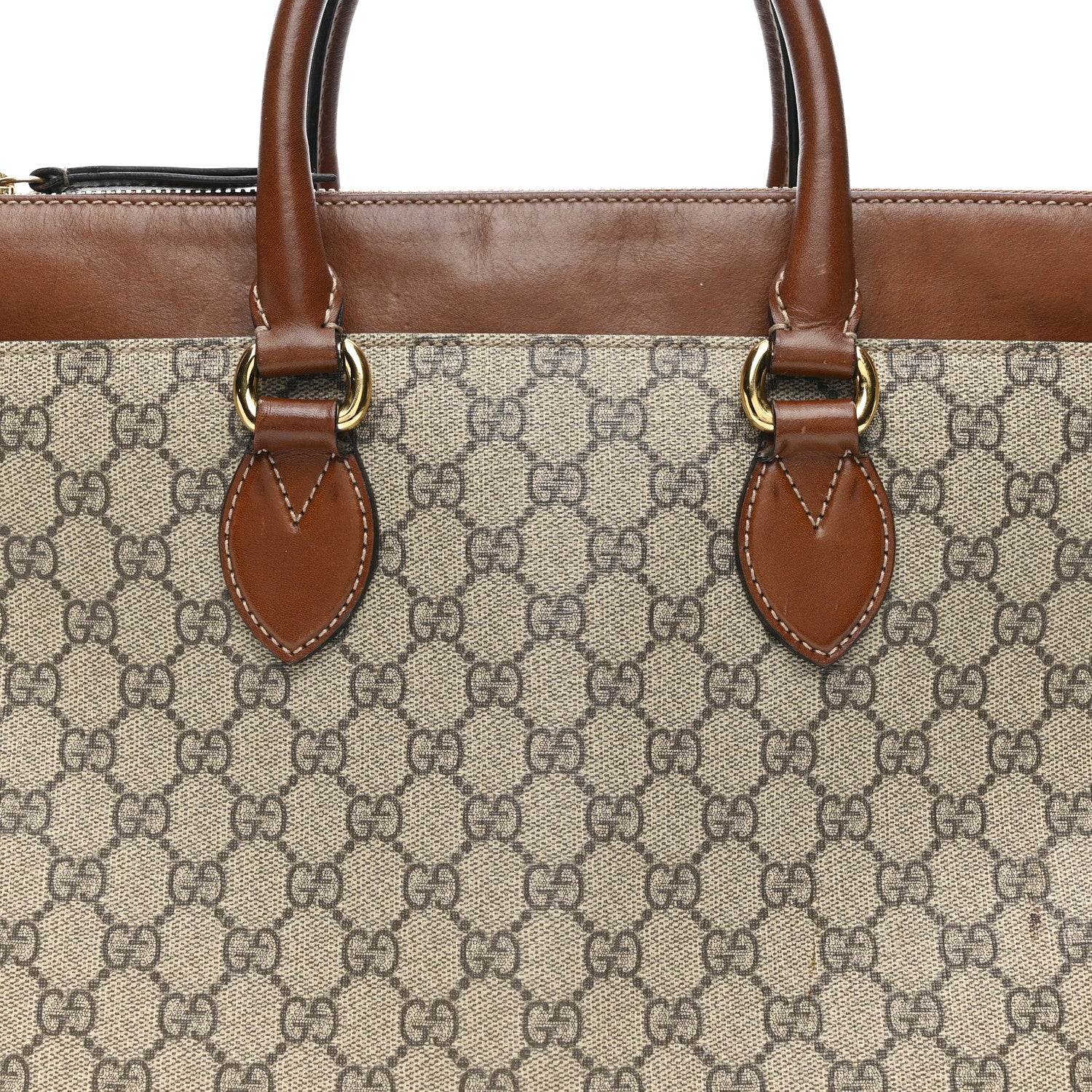 GG Supreme Monogram Small Zip Top Tote Beige Tuscany