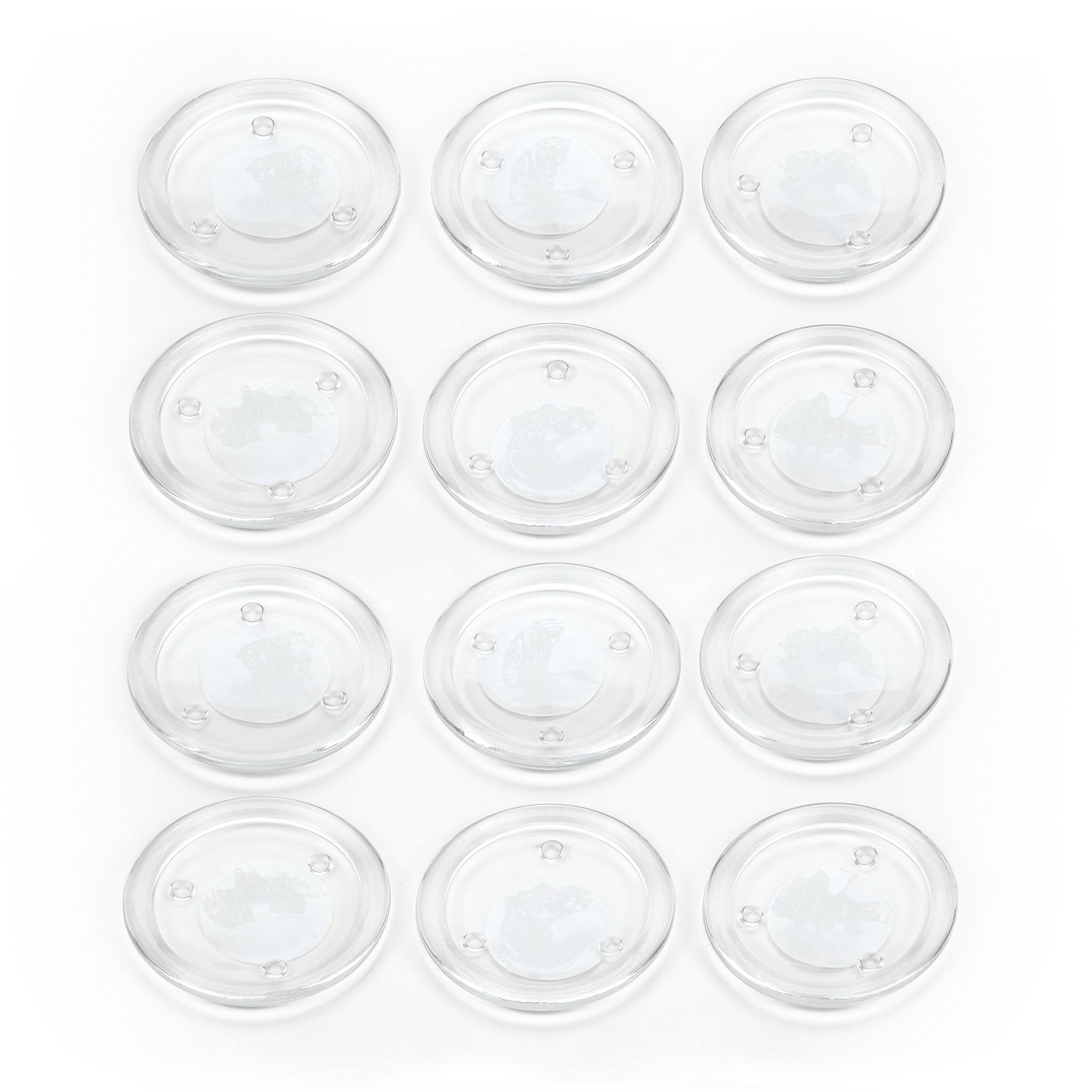 Hosley's Set of 12 Clear Glass Pillar Plates - 4