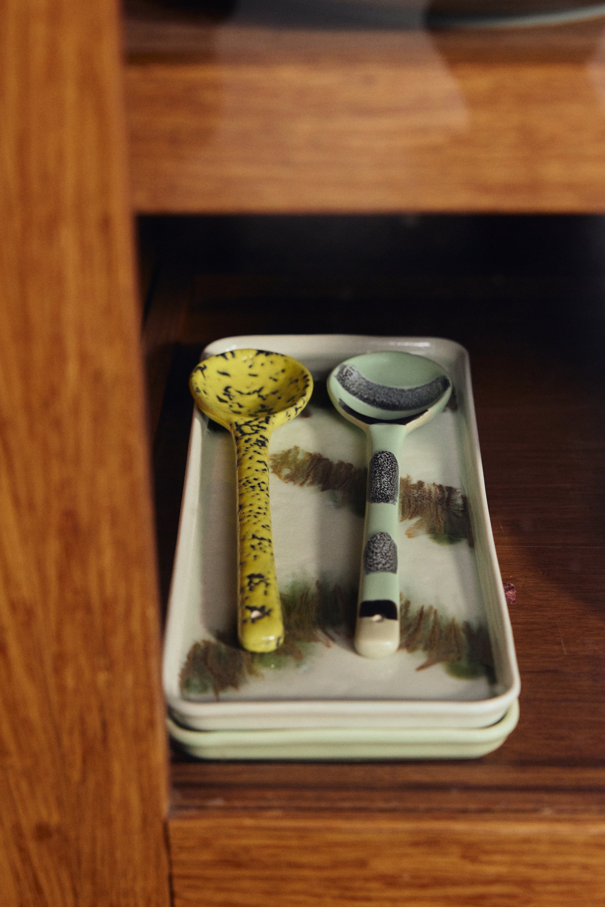 HKliving 70's Ceramics Saladebestek - Set van 2 - Mines