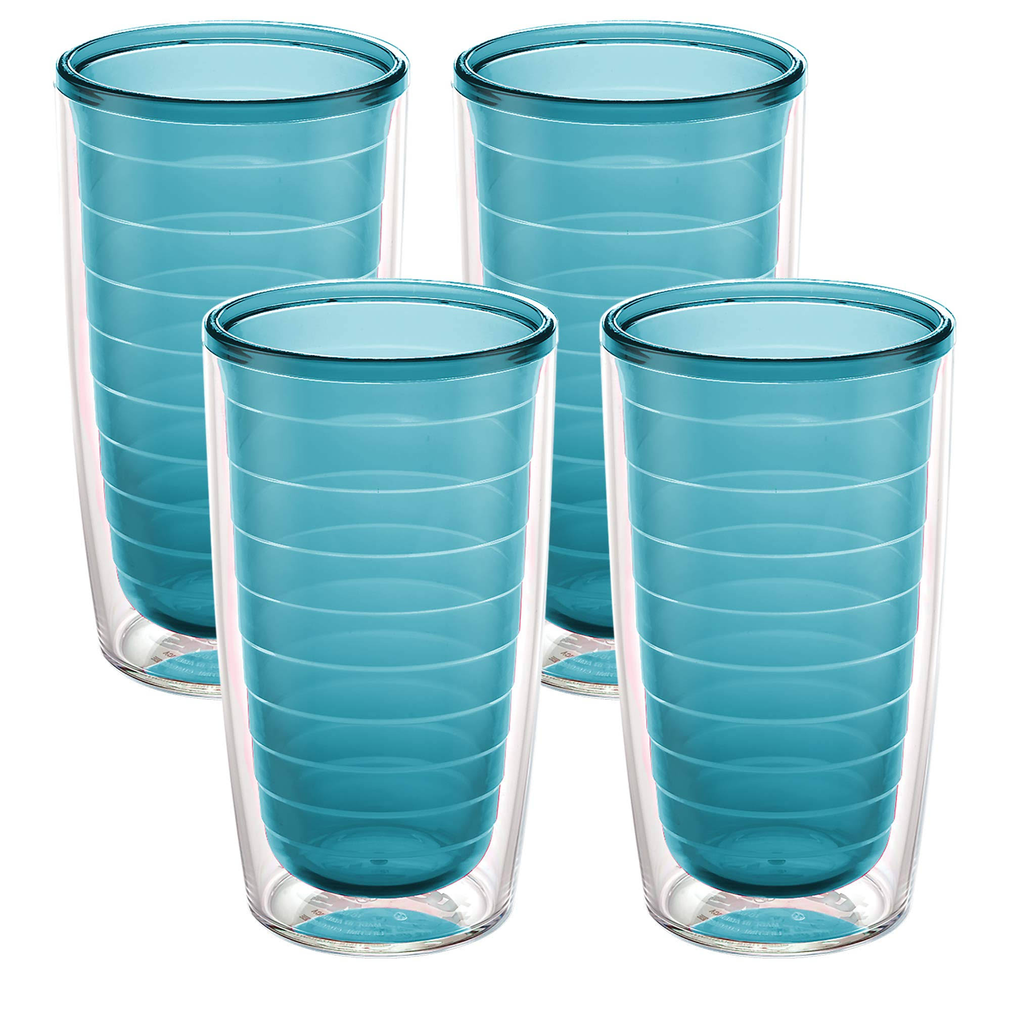Tervis - Clear & Colorful Insulated Tumbler, Size 16oz - 4pk, Blue