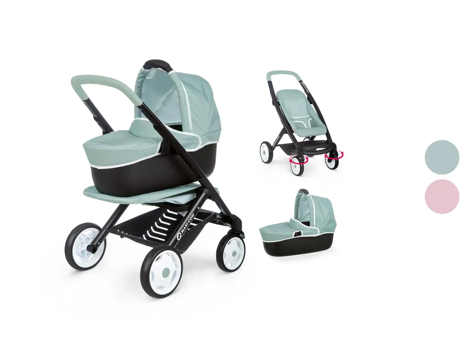 SMOBY Poussette de poupe Maxi-Cosi 3-en-1