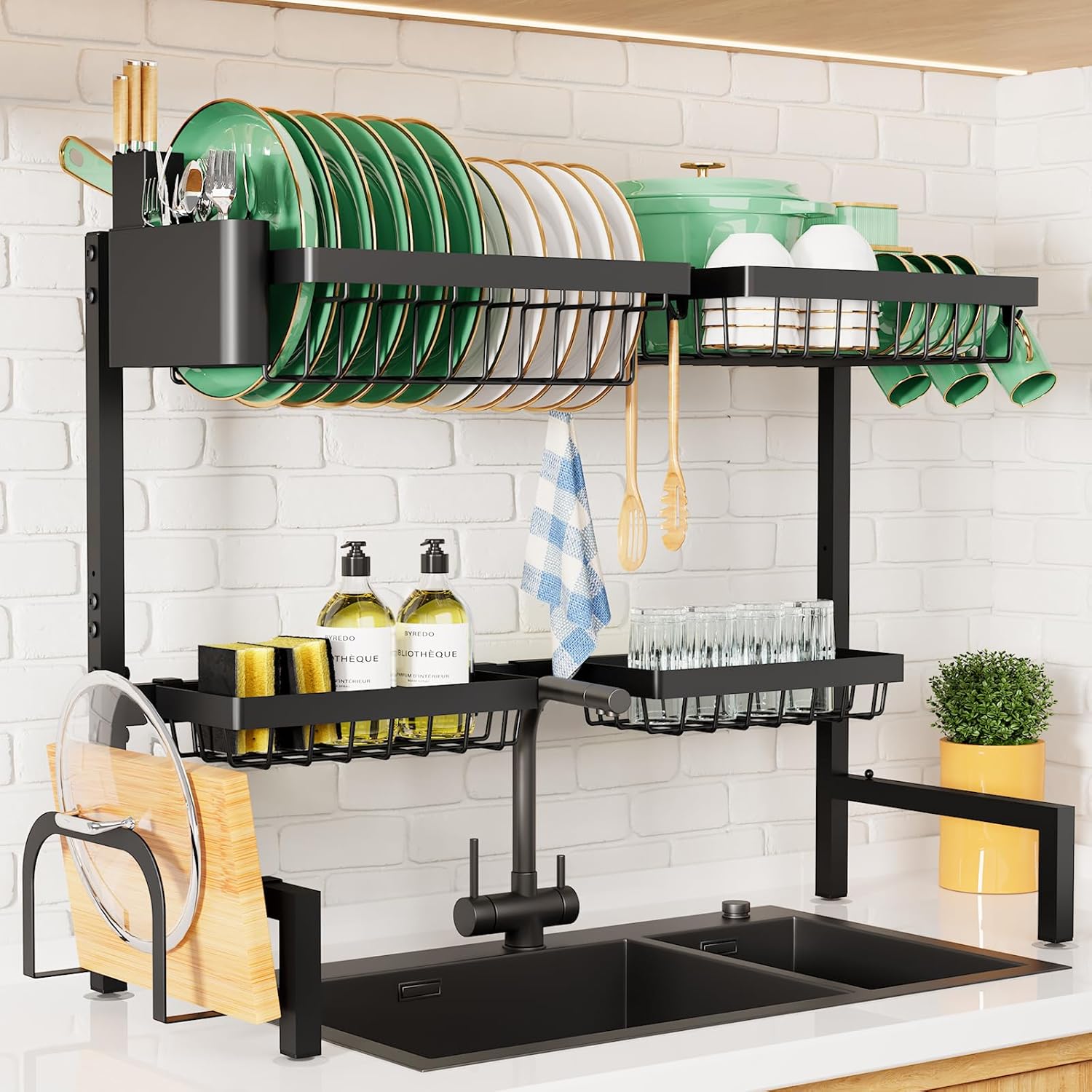 Kitsure Adjustable Over The Sink Dish Drying Rack, 26.8