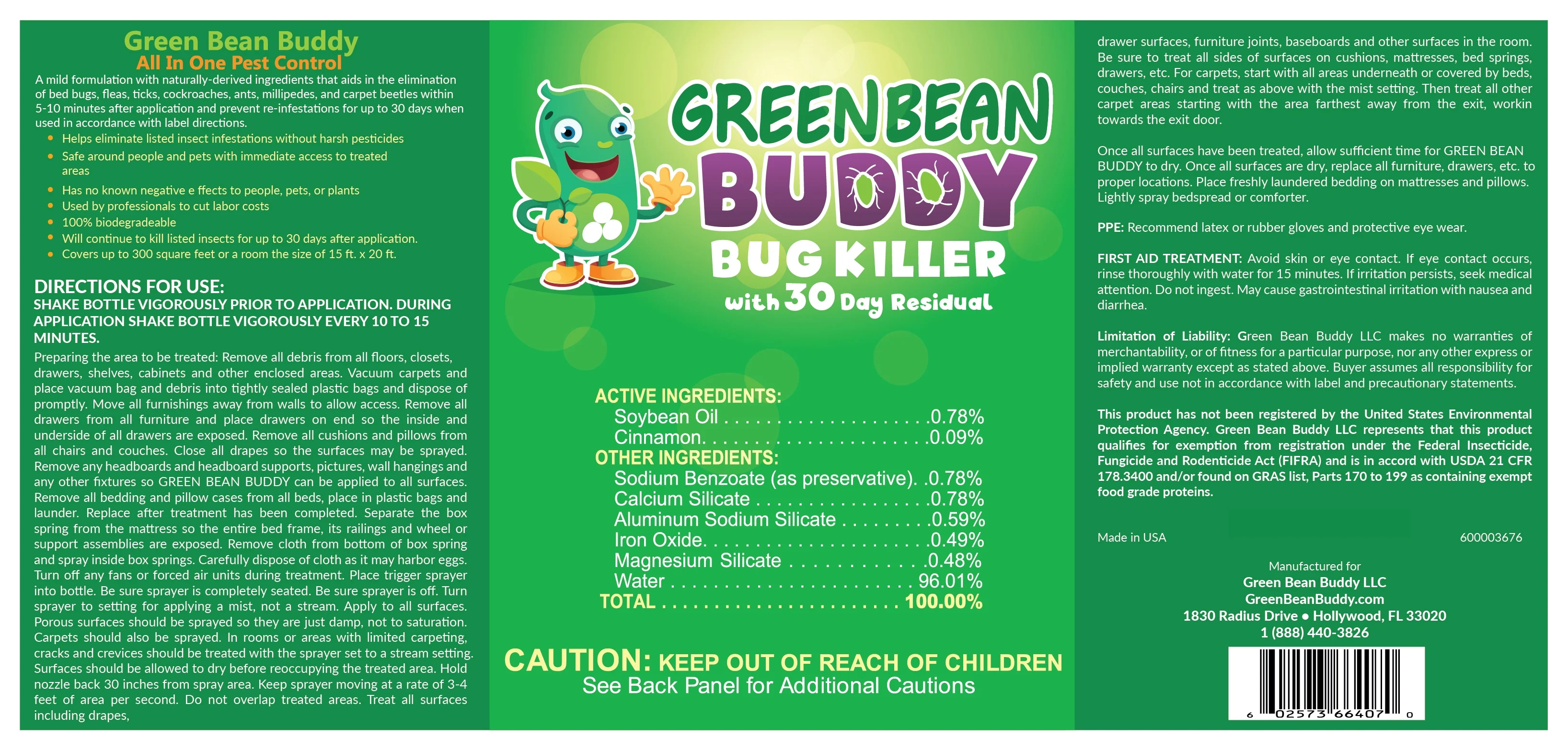 Bed Bug Killer, Lice, Roach, Flea, and Tick Residual Treatment and Preventer, 1 Gallon