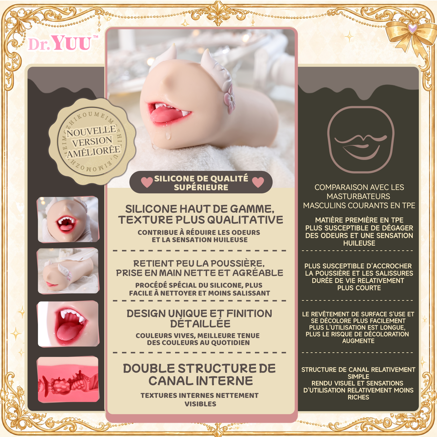 Détails des dents de succube et des lèvres peintes Dr.YUU