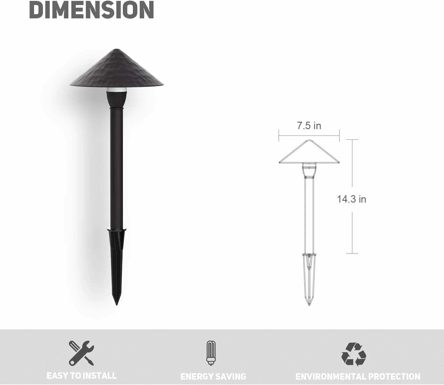 Malibu 1 Watt LED Low Voltage Landscape Lighting Metal Garden Light for Yard Lawn Pathway GardenNon-Corrosive Outdoor 8PACK 8406-9111-08
