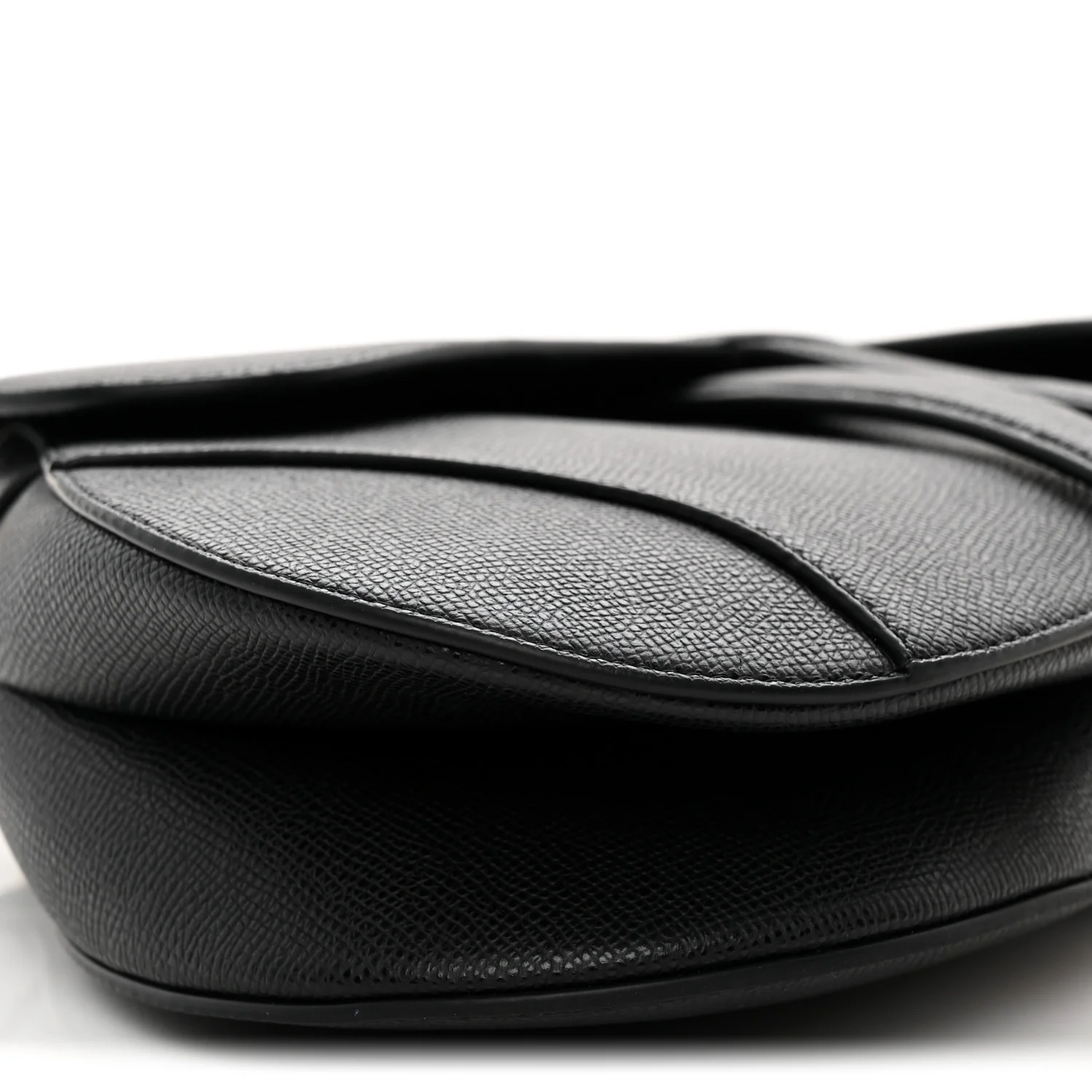 Grained Calfskin Saddle Bag Black