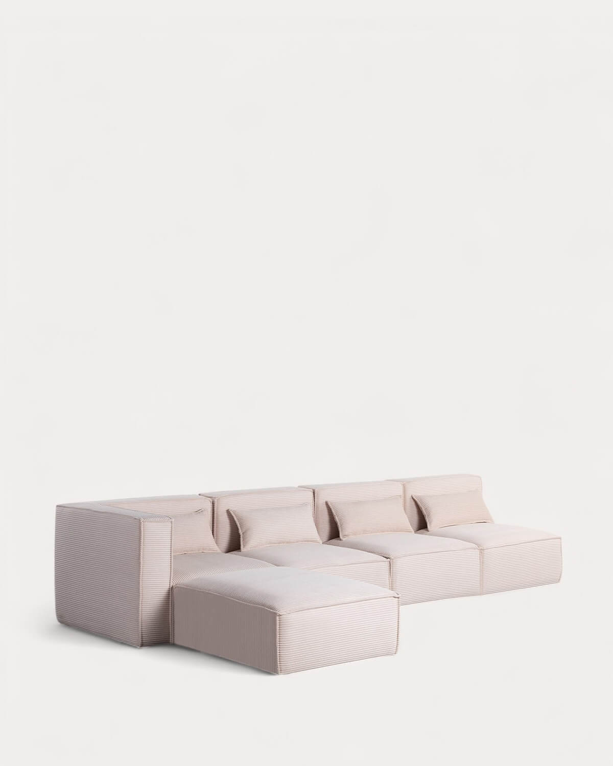 Kilhe Pana Gruesa - Sofá Modular de 4 Piezas con 3 Sillones y Puff de Pana Gruesa Kilhe