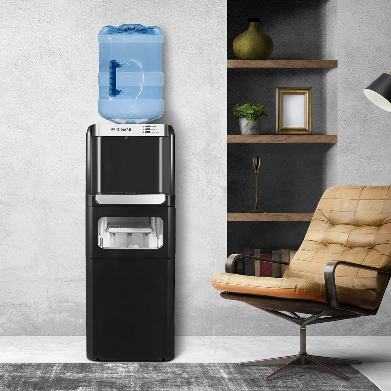 3-in-1 Water Cooler Dispenser with Built-in Ice Maker �?Hot Cold, 5 Gallon, Black - Image 5