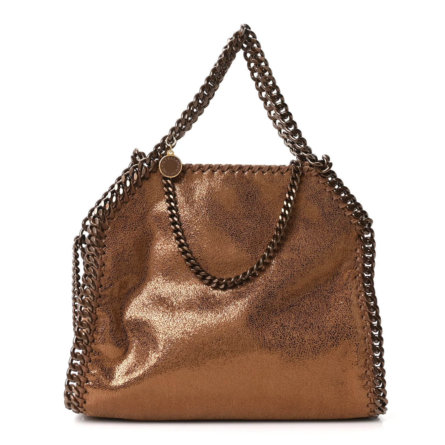 Metallic Shaggy Deer Mini Falabella Fold Over Tote Bronze