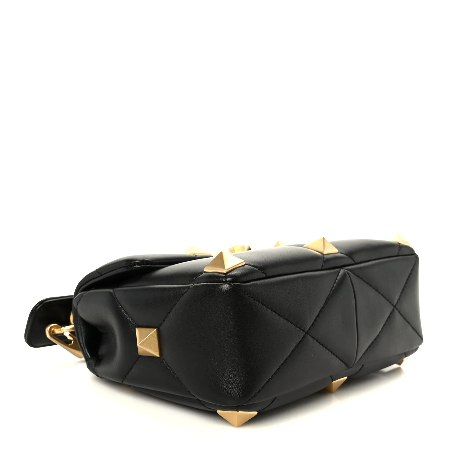 Nappa Medium Roman Stud Shoulder Bag Black