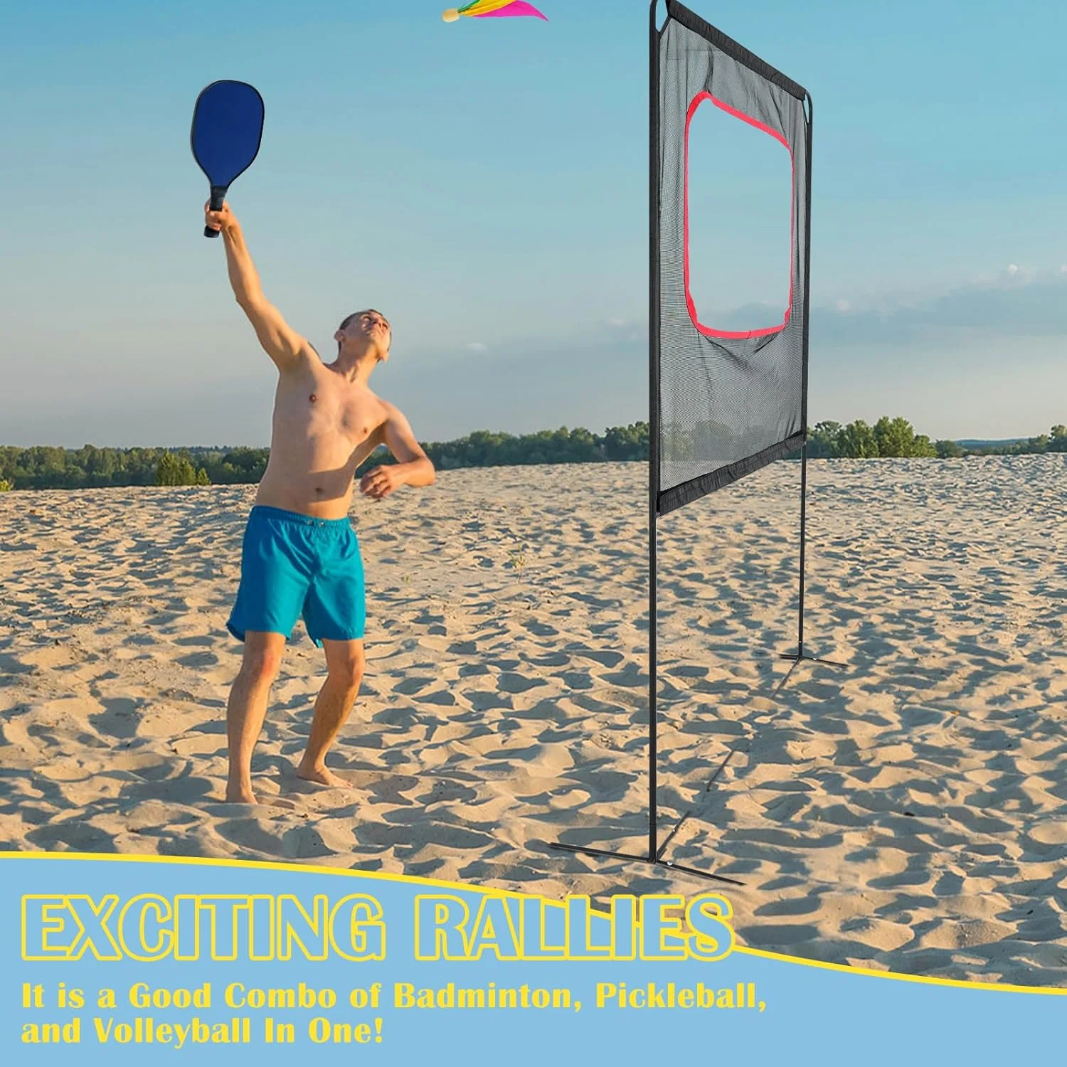 Portable Pickleball with Net, A Racket Game That Combines Pickleball, Badminton, Jianzi, and Tennis, Backyard Games Sport Outdoor Indoor, Fun Games for Kids Adults(11-in-1 Game Table) - Image 7