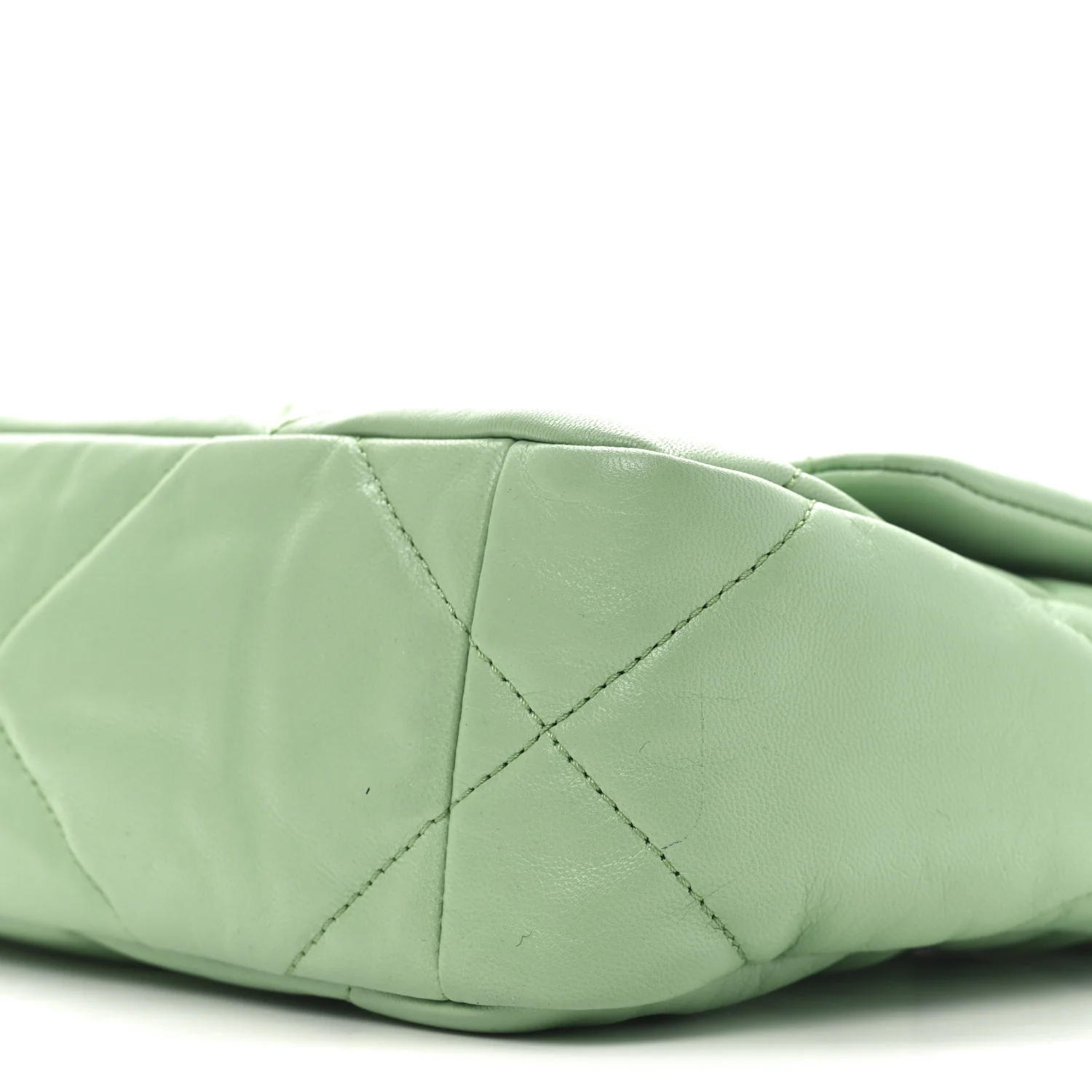Goatskin Quilted Medium Chanel 19 Flap Light Green