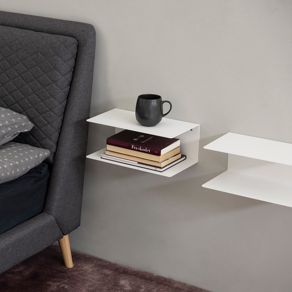 Lisomme Yara metalen wandplank wit - 35 x 20 cm
