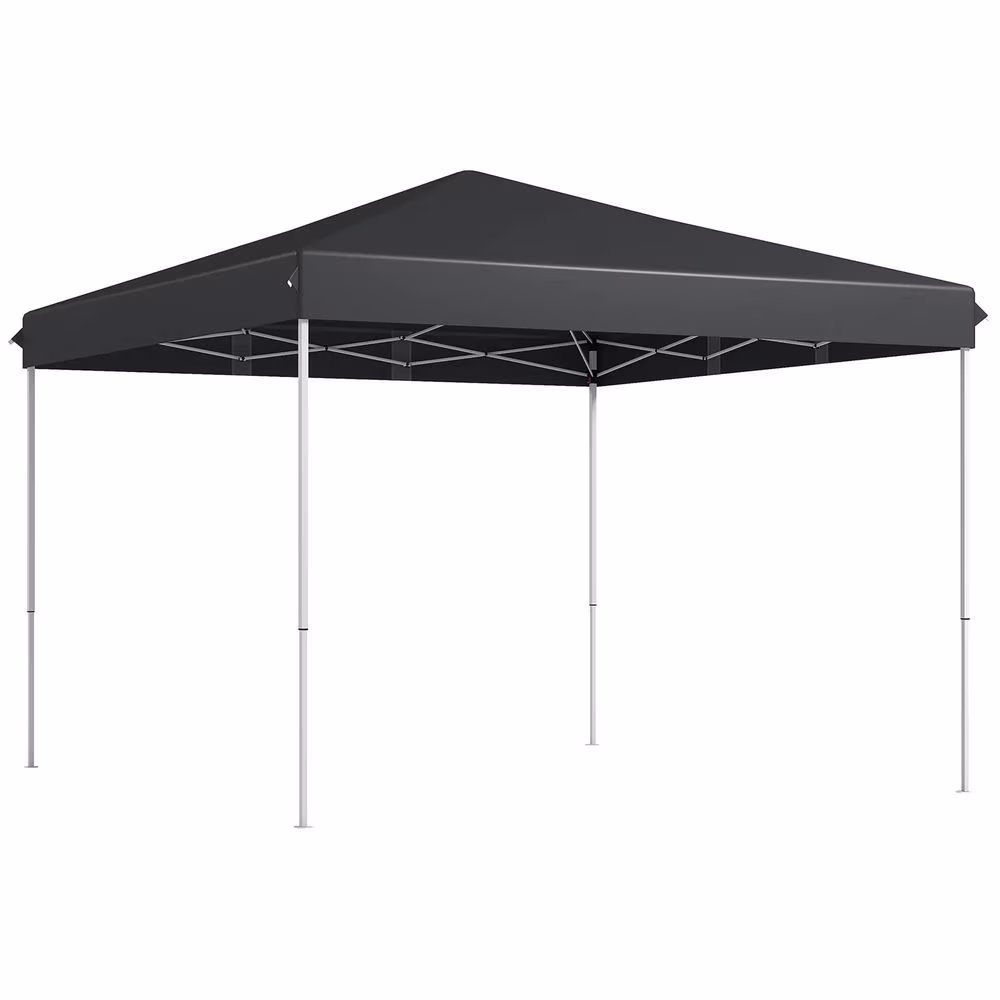 GVN Backyard Garden Canopy, Camping Canopy Screen Tent,13' x 13' Pop Up Canopy Tent with Height Adjustable, Carry Bag, Gray