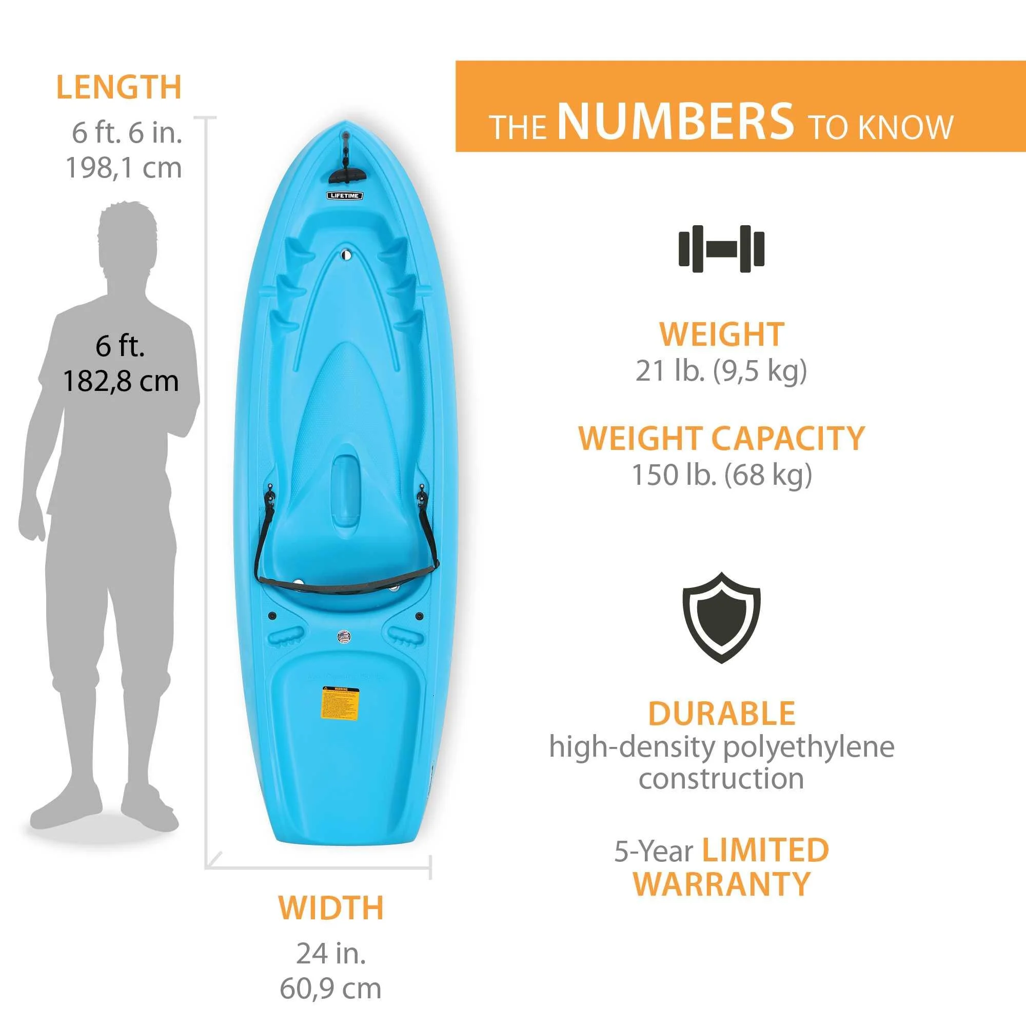 Dash 6.5 ft. Sit-on-Top Youth Kayak, Glacier Blue (90787)(Glacier Blue) - Image 9