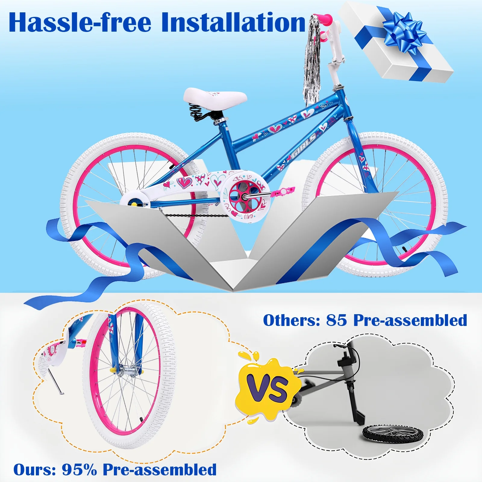 20 Inch Kids Bike Bicycle for 8-12 Years Old Kids,Blue(20") - Image 2