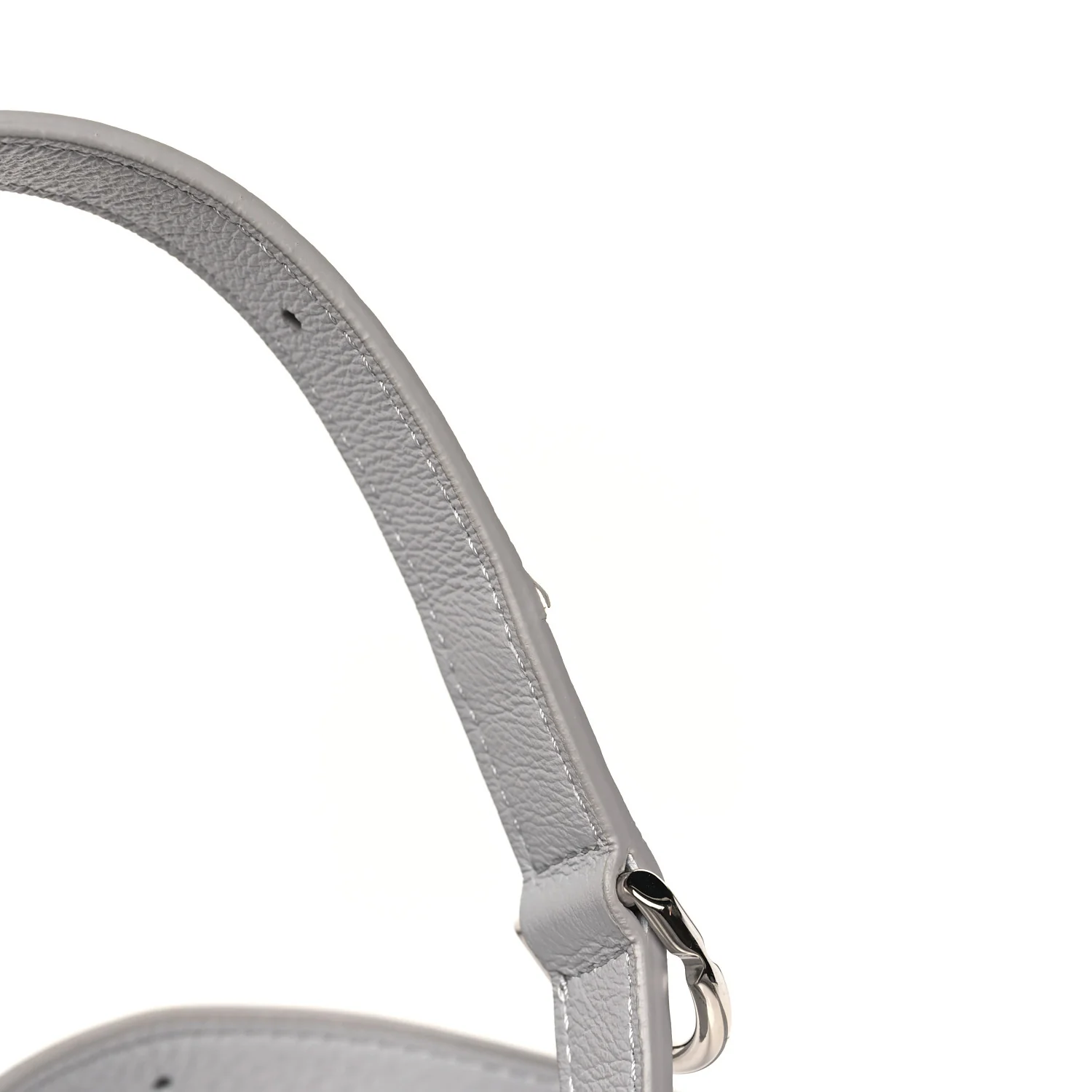 Tumbled Calfskin Mini Voyou Boyfriend Party Bag Light Grey