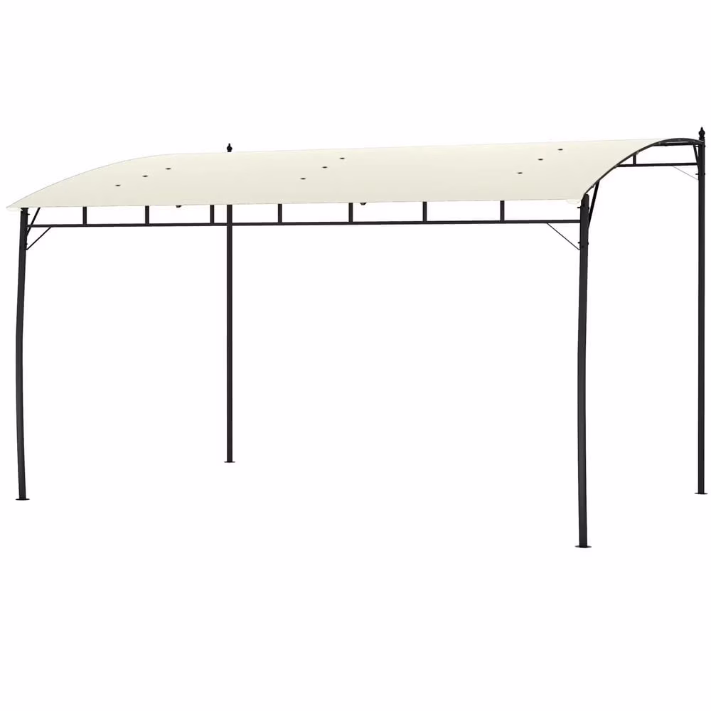 Spaco 10' x 13' Outdoor Pergola Shade, Garden Sun Shade Shelter with Metal Frame, Canopy for Outdoor as Garden, Patio, Cream White