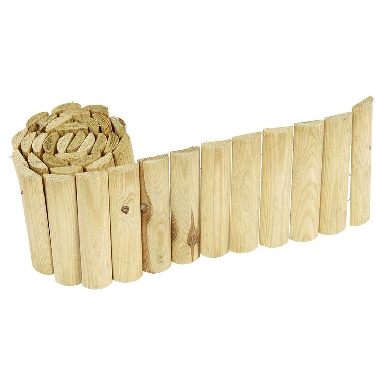 Bordure rondin bois de pin L180xH20cm