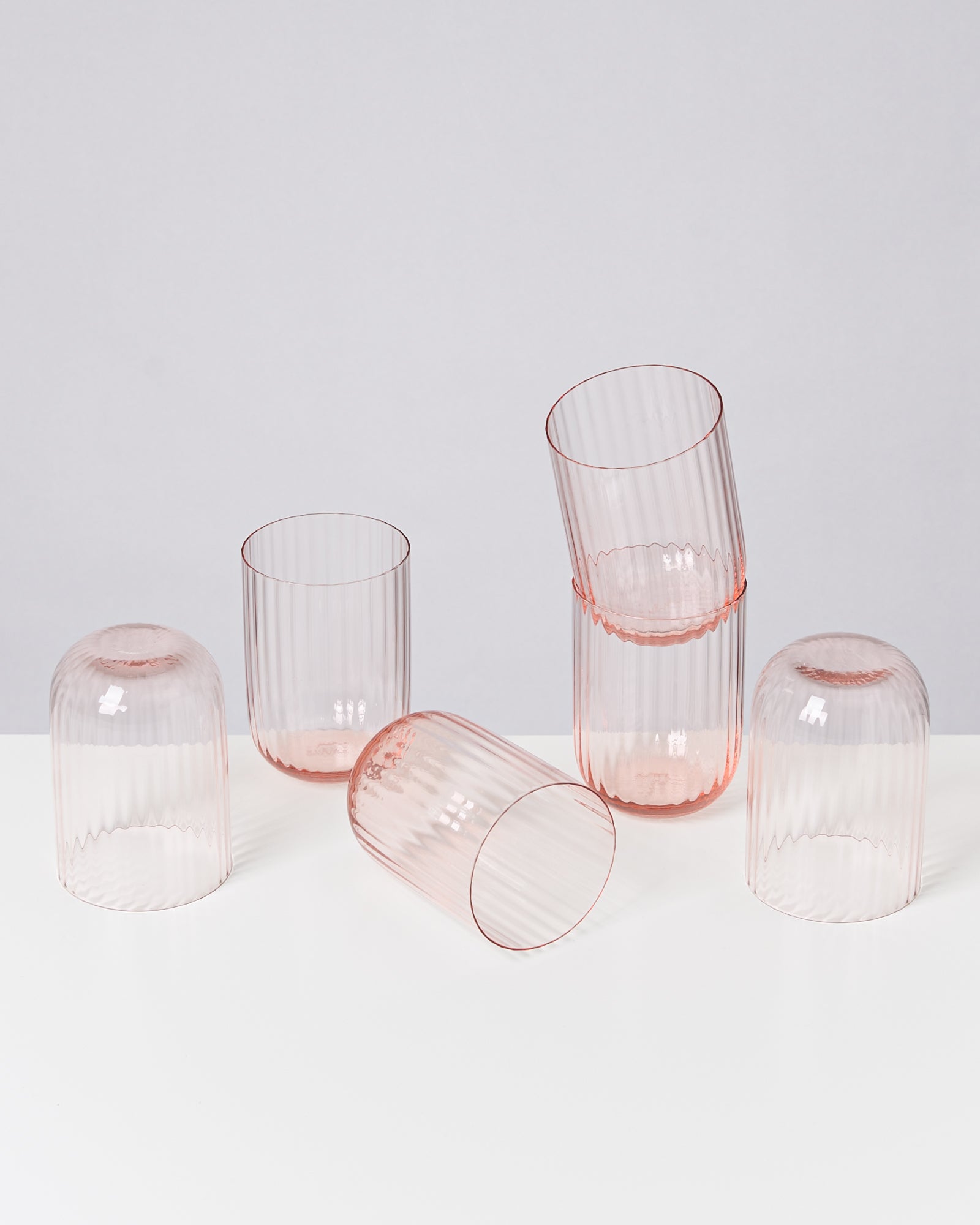 JOIA - SMALL GLASS RIFFLED ROSÉ SET OF 6