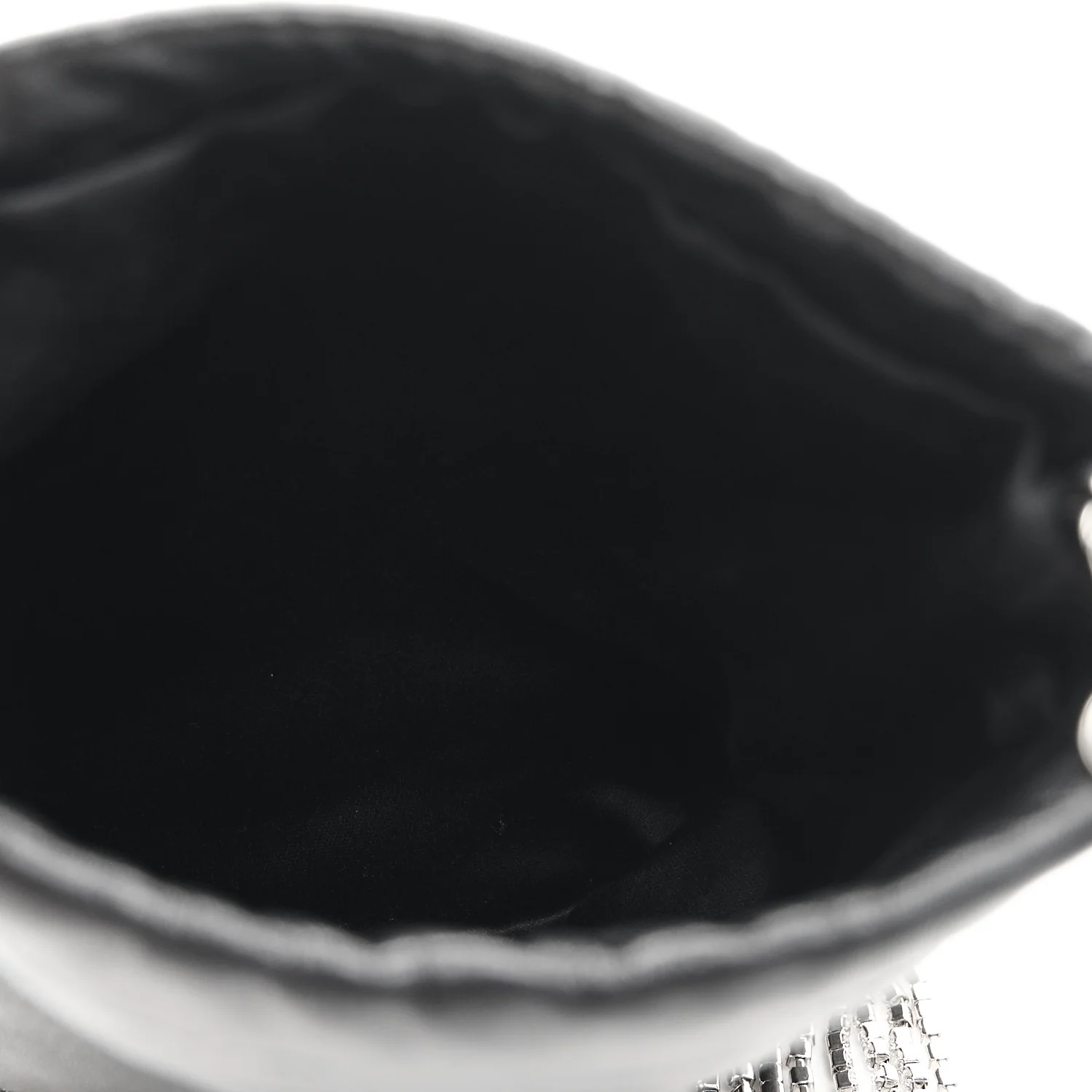 Nappa Starlight Crystal Fringe Trick Pouch On Strap Black