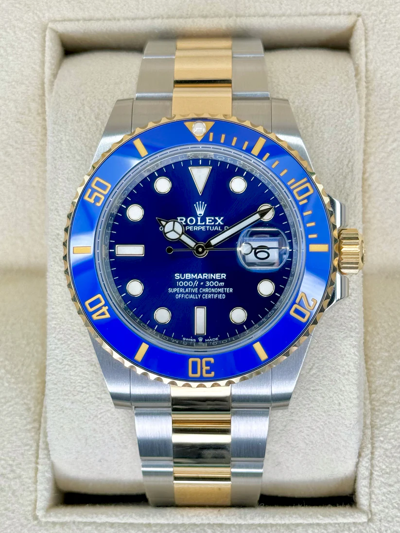 [Super Clone]Rolex Submariner Two-Tone Yellow Gold & Steel Rolesor - Blue Dial Ceramic Bezel (Ref# 126613LB)