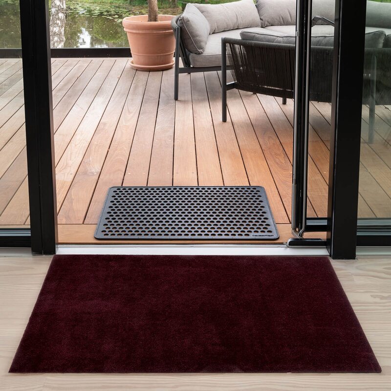 Unicolor gulvmatte 130x90 cm bordeaux