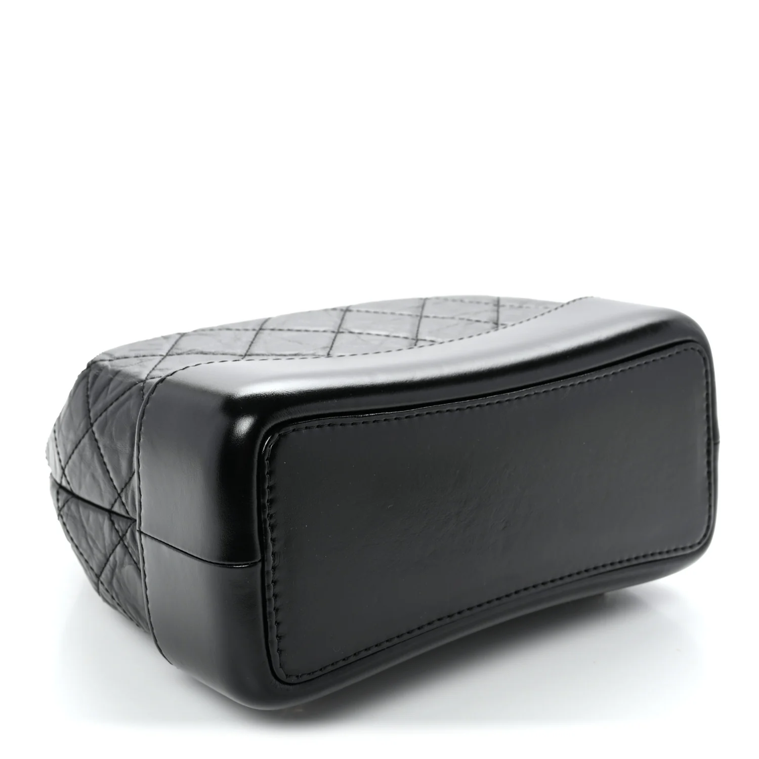 Aged Calfskin Quilted Small Gabrielle Backpack Black