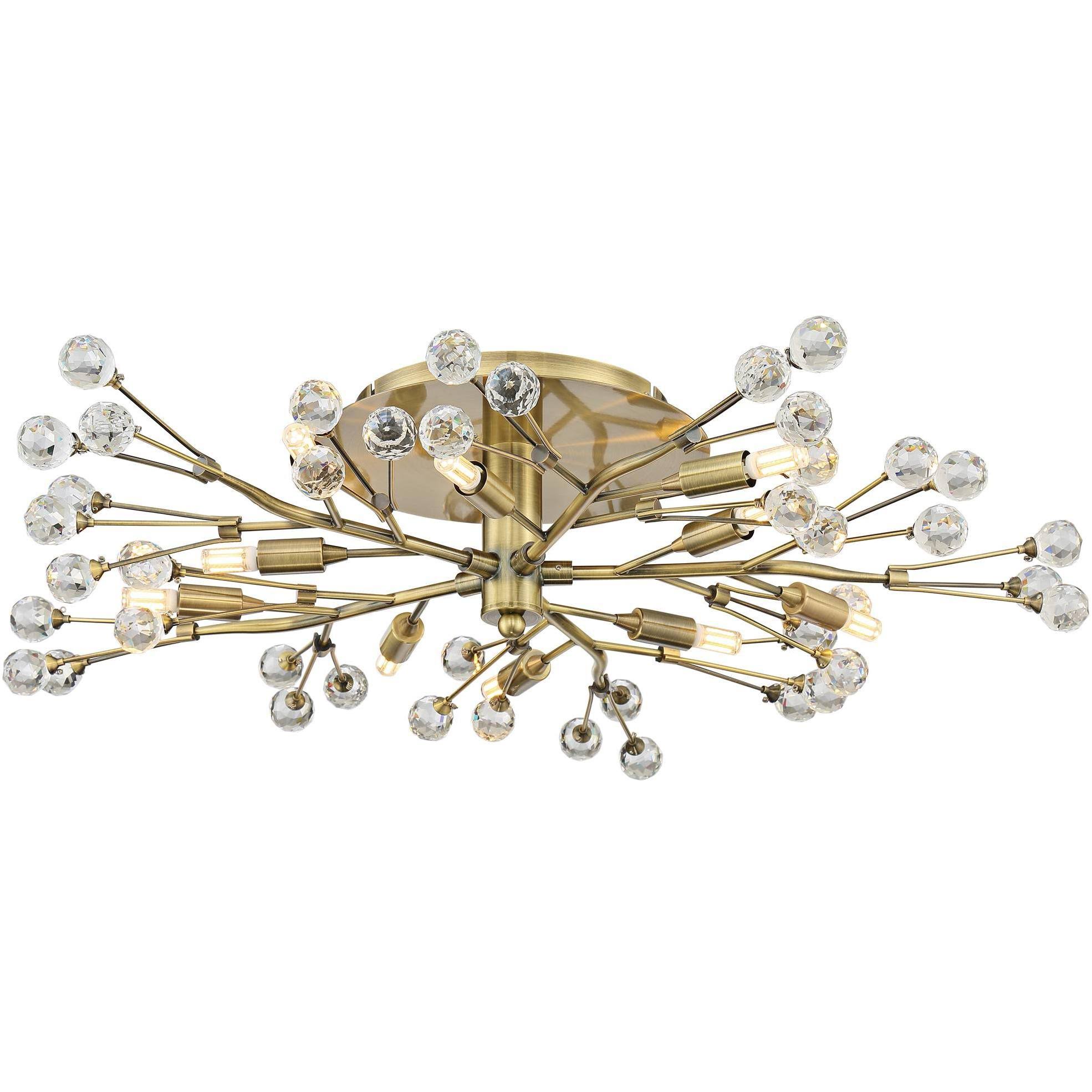 Possini Euro Design Ceiling Light Semi Flush Mount Fixture LED Brass 27 1/2