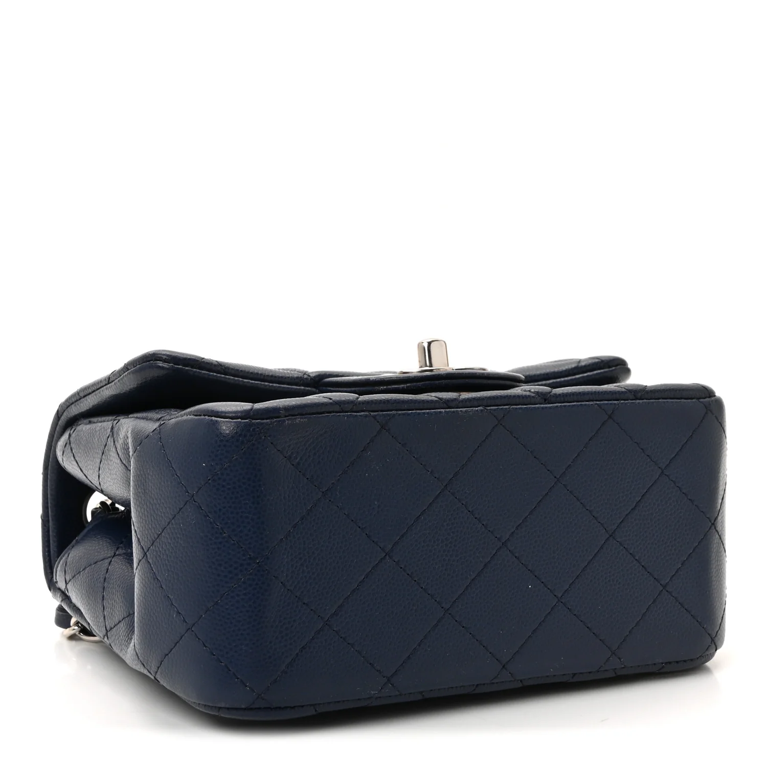 Caviar Quilted Mini Square Flap Navy