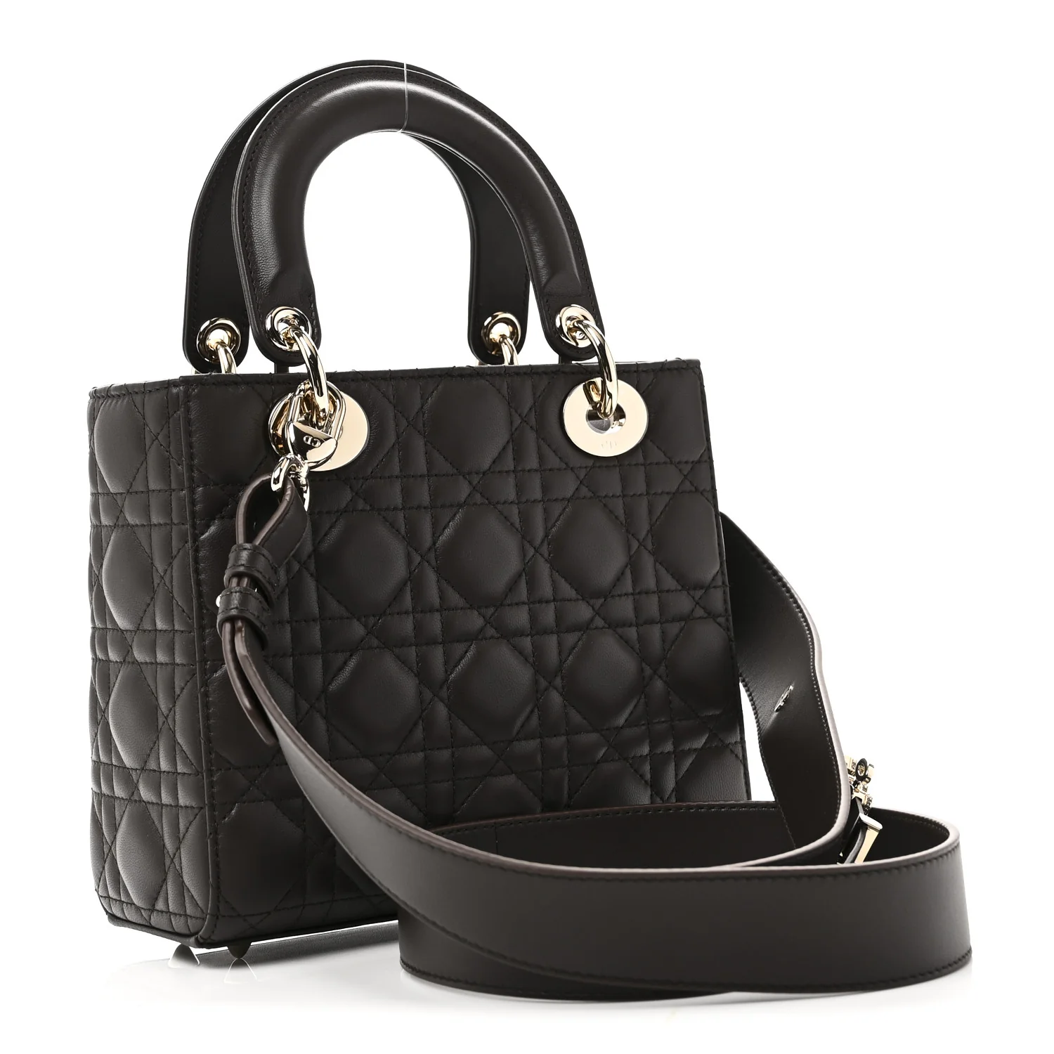 Lambskin Cannage Small My ABCDior Lady Dior Dark Brown
