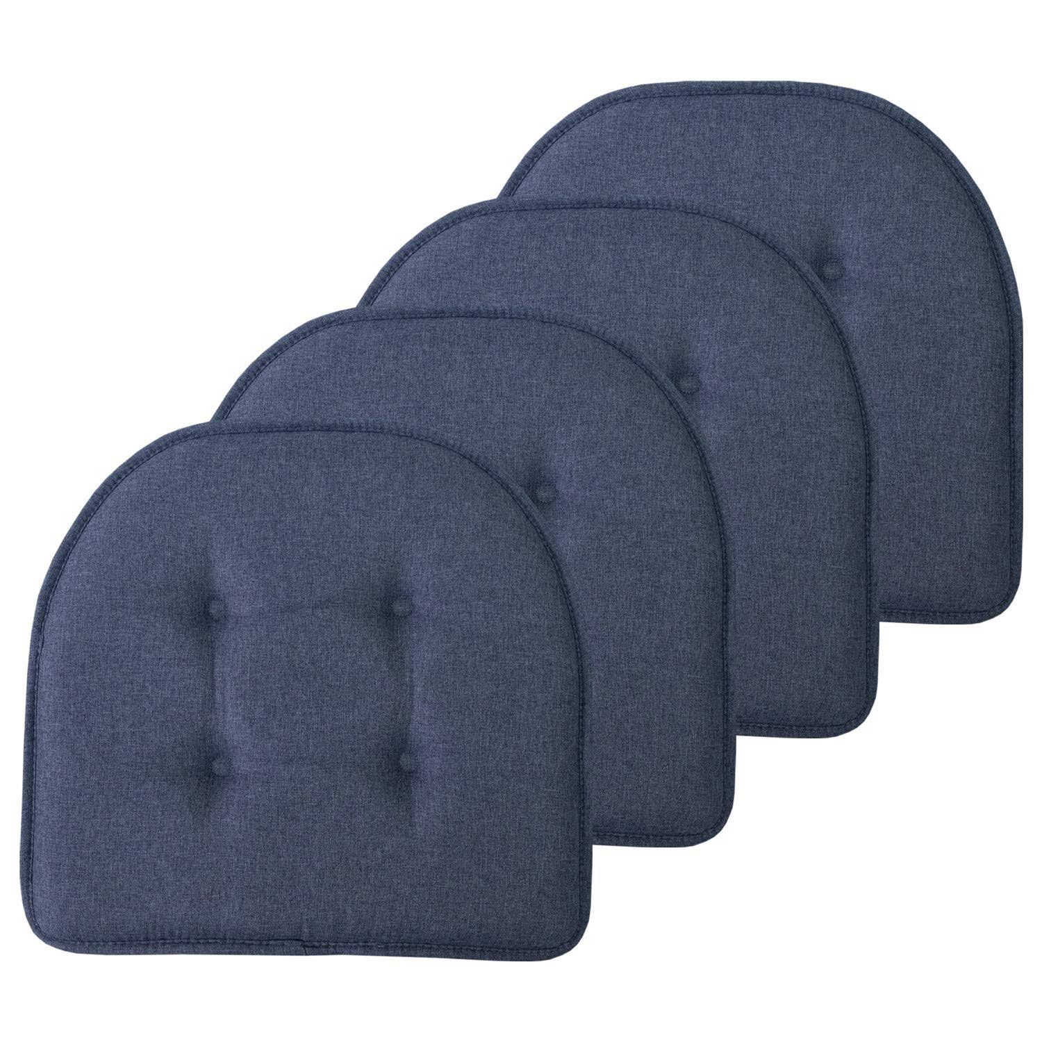 Sweet Home Collection Chair Cushion Memory Foam Pads Tufted Slip Non Skid Rubber Back U-Shaped 17