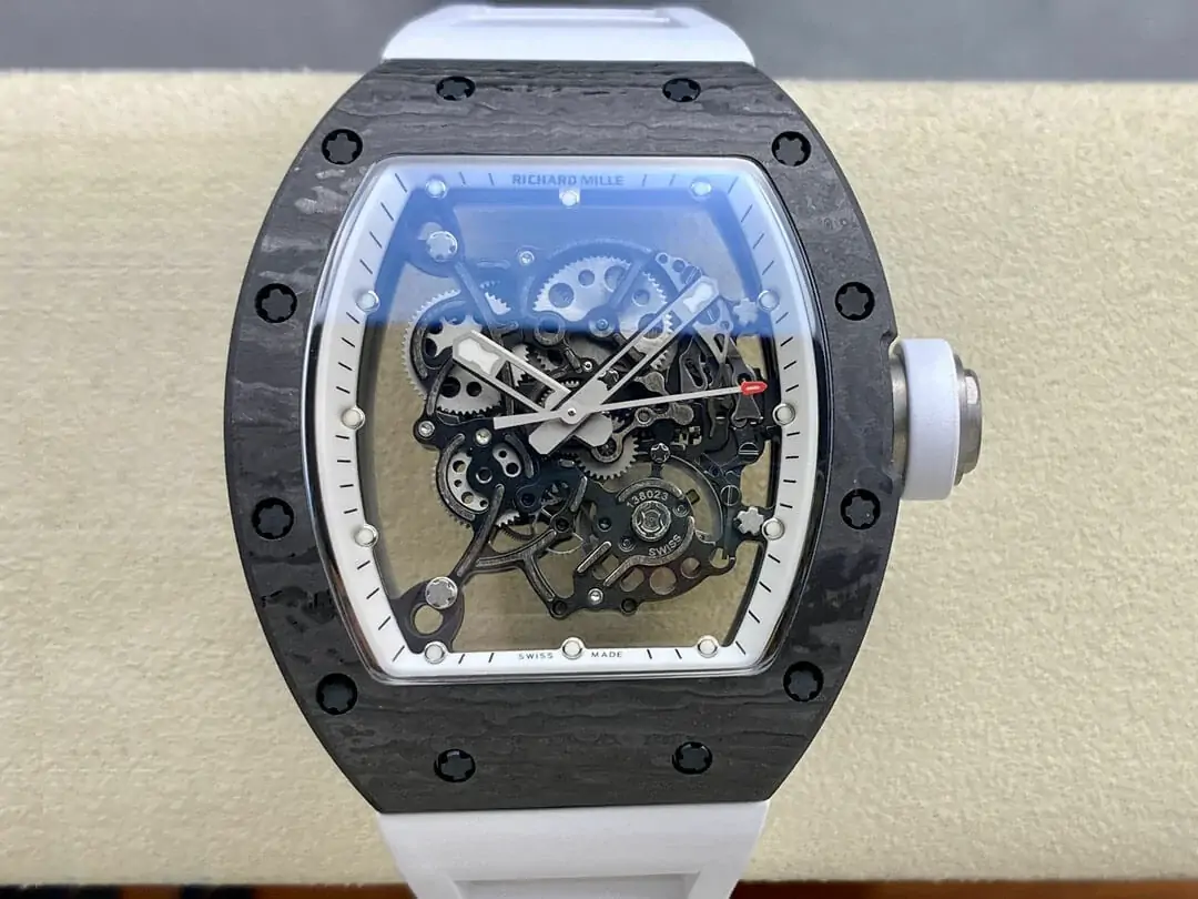 Richard Mille RM-055 BBR Factory Skeleton Dial White Strap