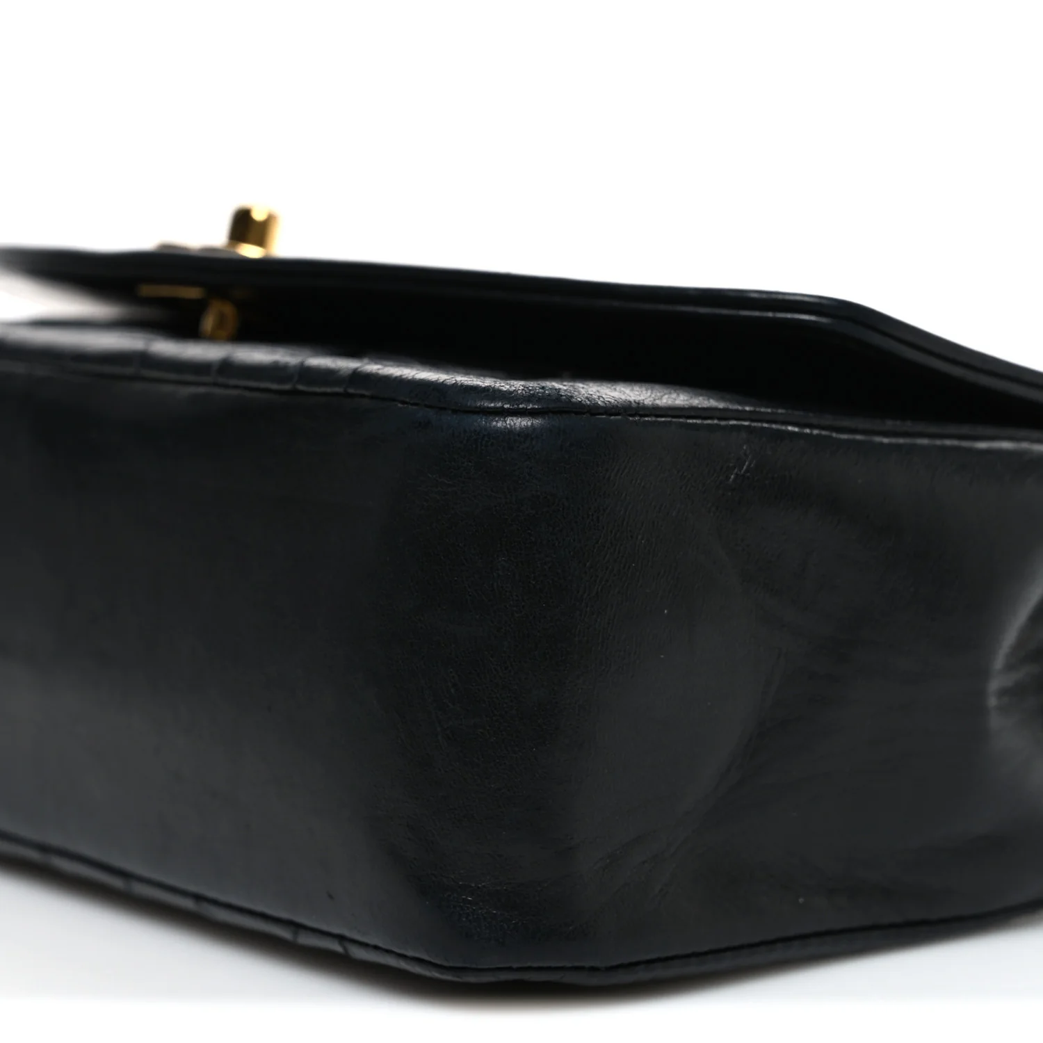 Lambskin Quilted Small Single Flap Black