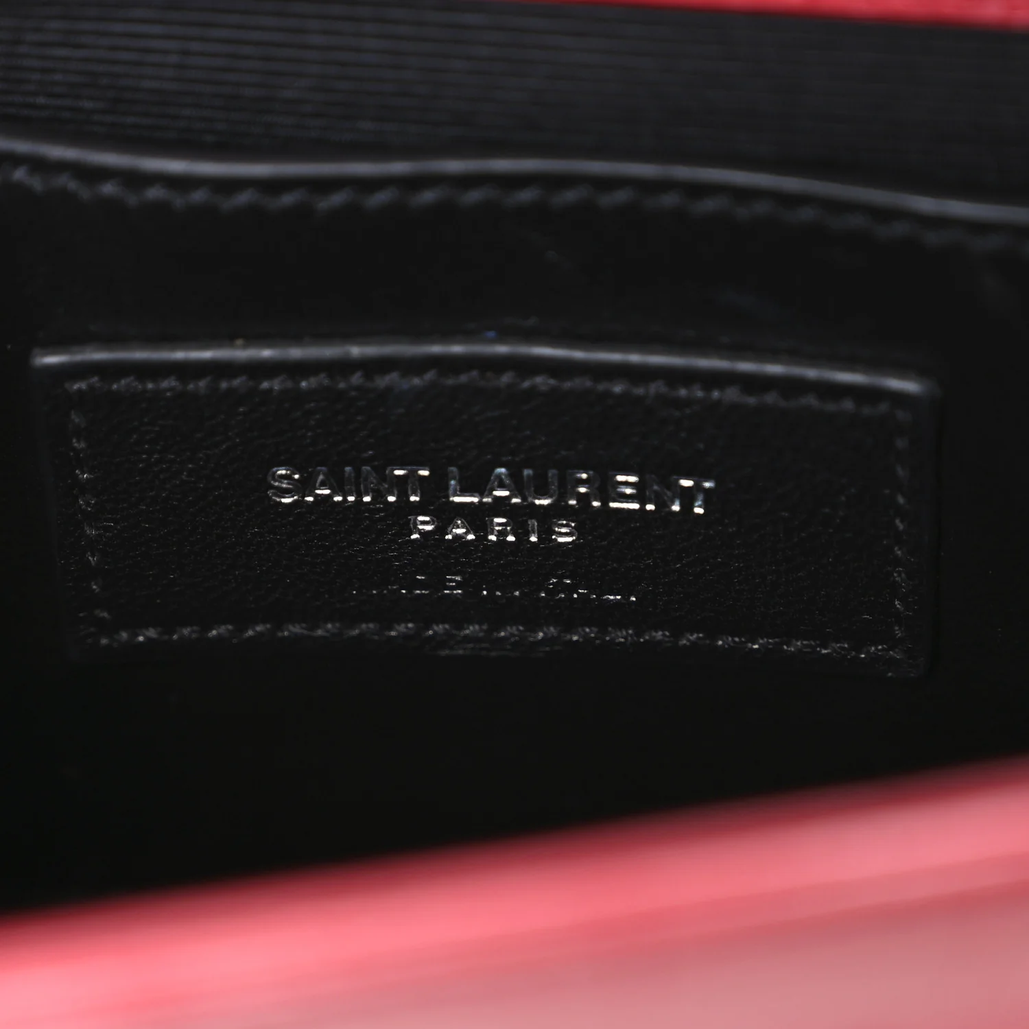 Calfskin Crocodile Embossed Small Classic Monogram Kate Tassel Satchel Red