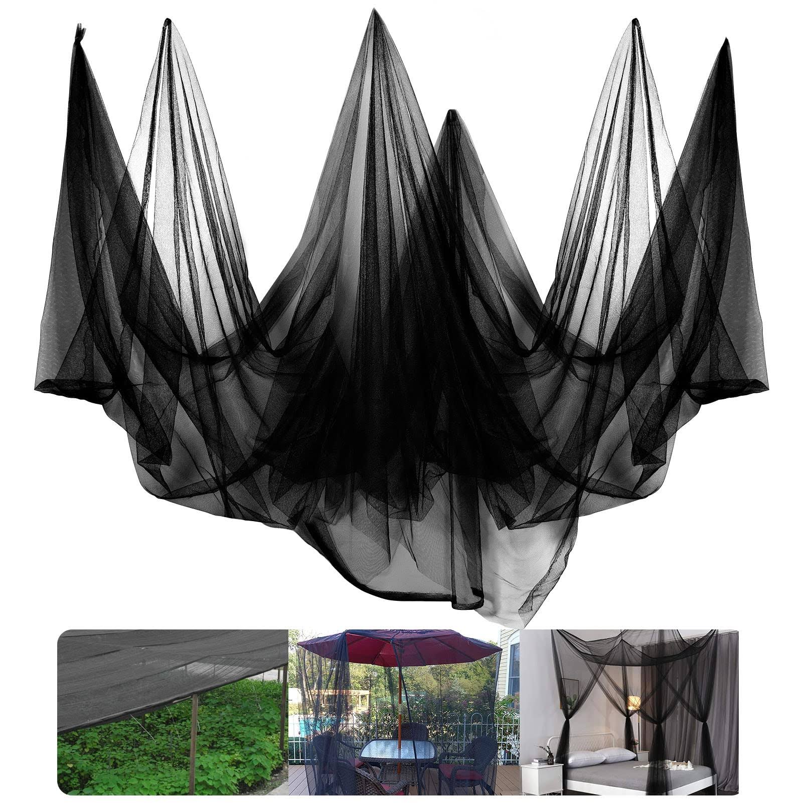 RGQSUN 40x10Ft Mosquito Netting Garden Mesh Netting, Fly Bird Net Barrier Hunting Blind Plant Protecting Net, 3x12m Black