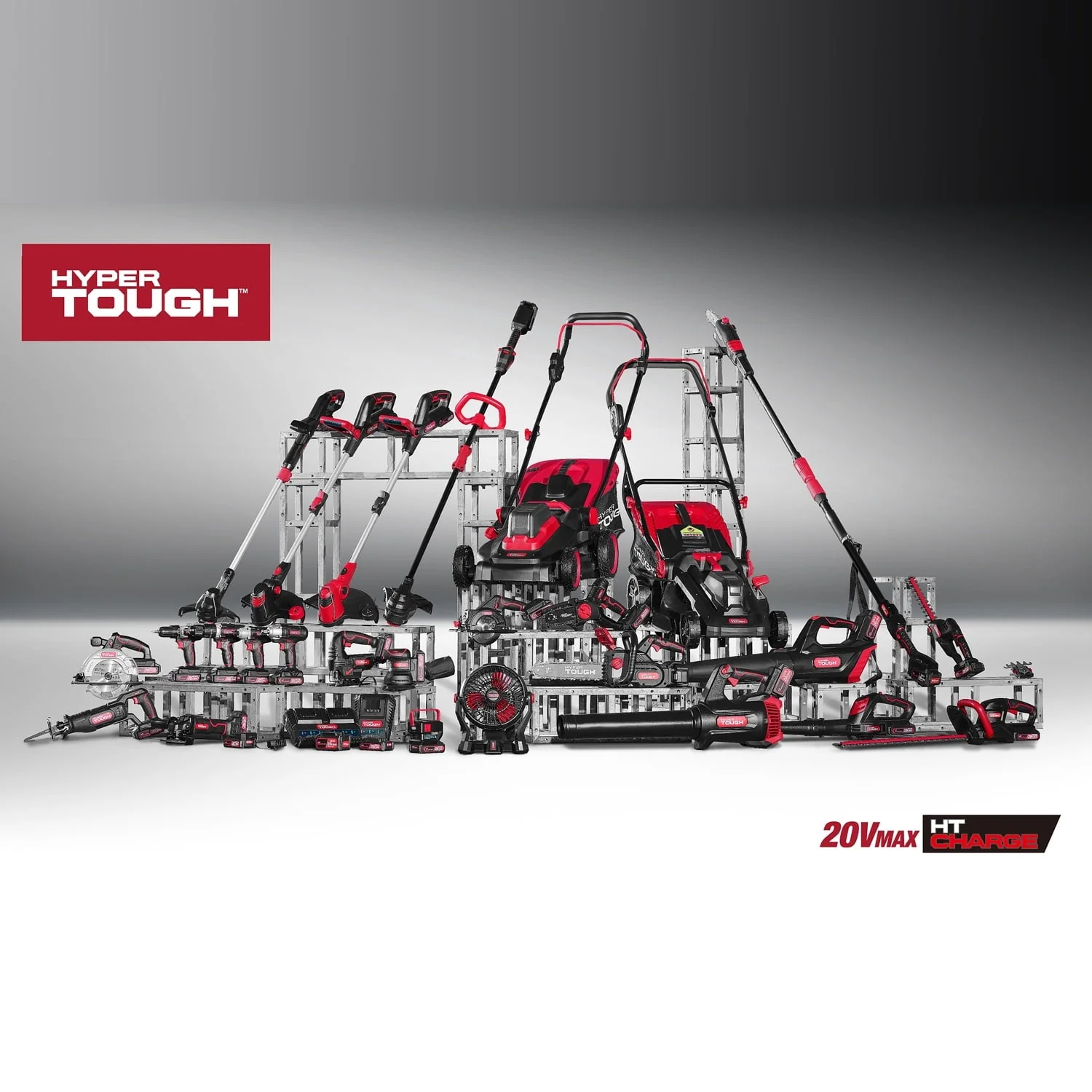 Hyper Tough 20V Max Cordless Combo Kit, 10-inch String Trimmer  130 mph Sweeper