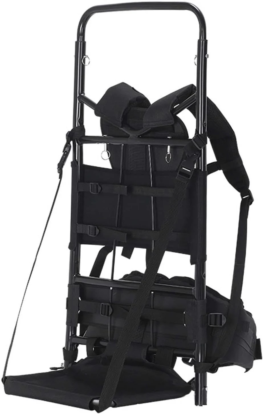 Heavy-Duty Foldable Backpack Frame, Multi-Functional Adjustable Shoulder Straps for Outdoor & Rock Climbing