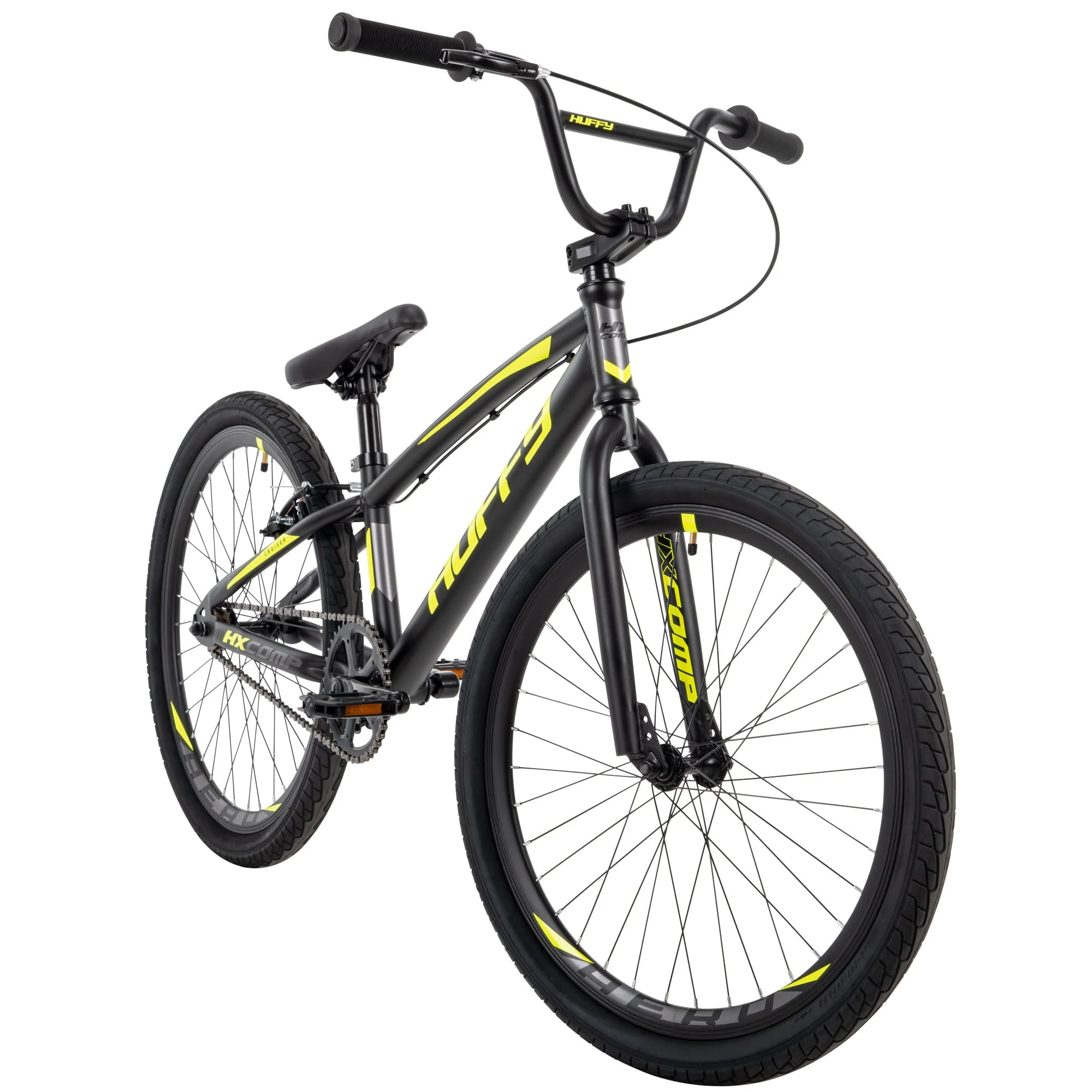HX Cruiser 24 inch BMX Bike for Boys, Black/Yellow Image 9