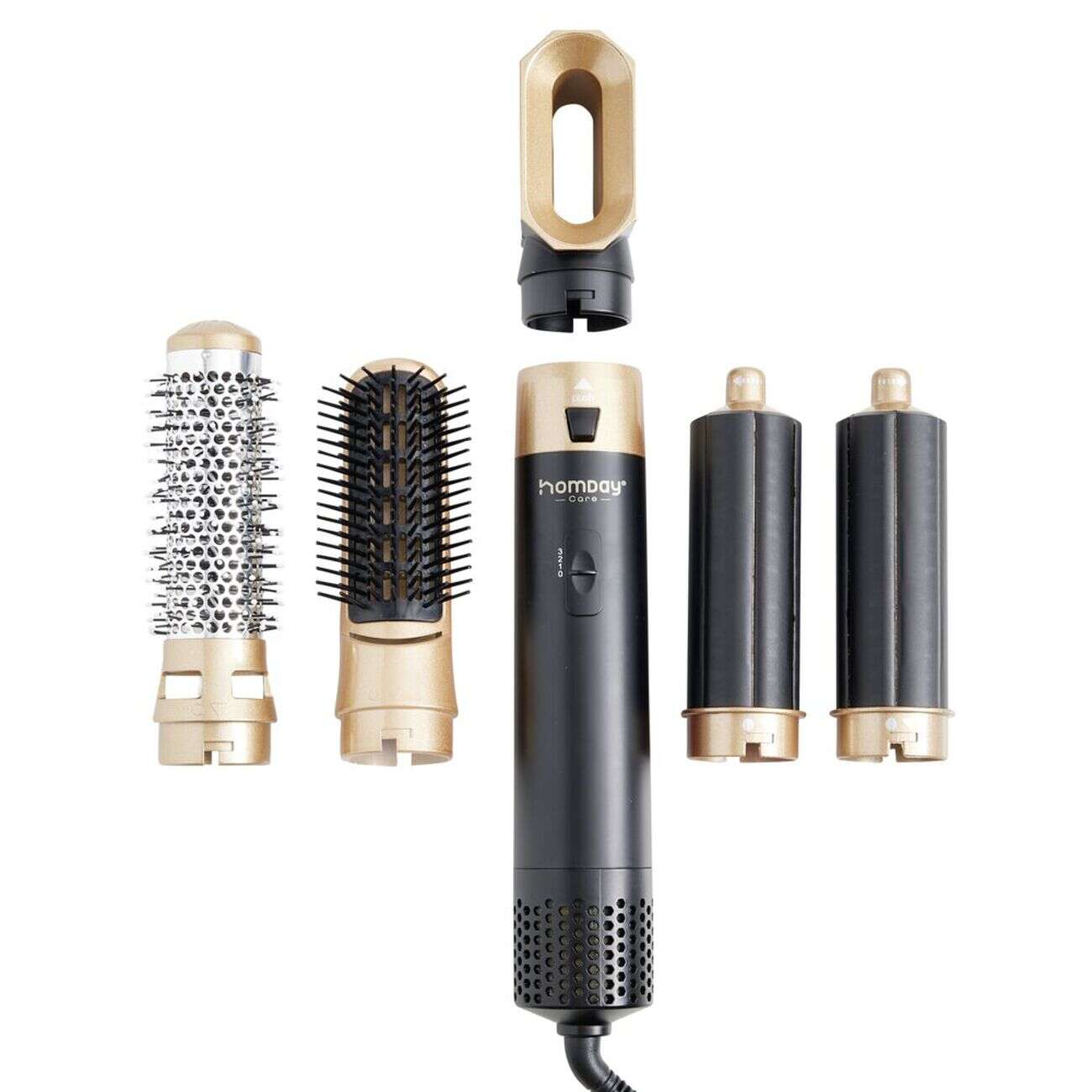 Brosse coiffante 5en1 boucleur sèche-cheveux Homday avec 5 accessoires