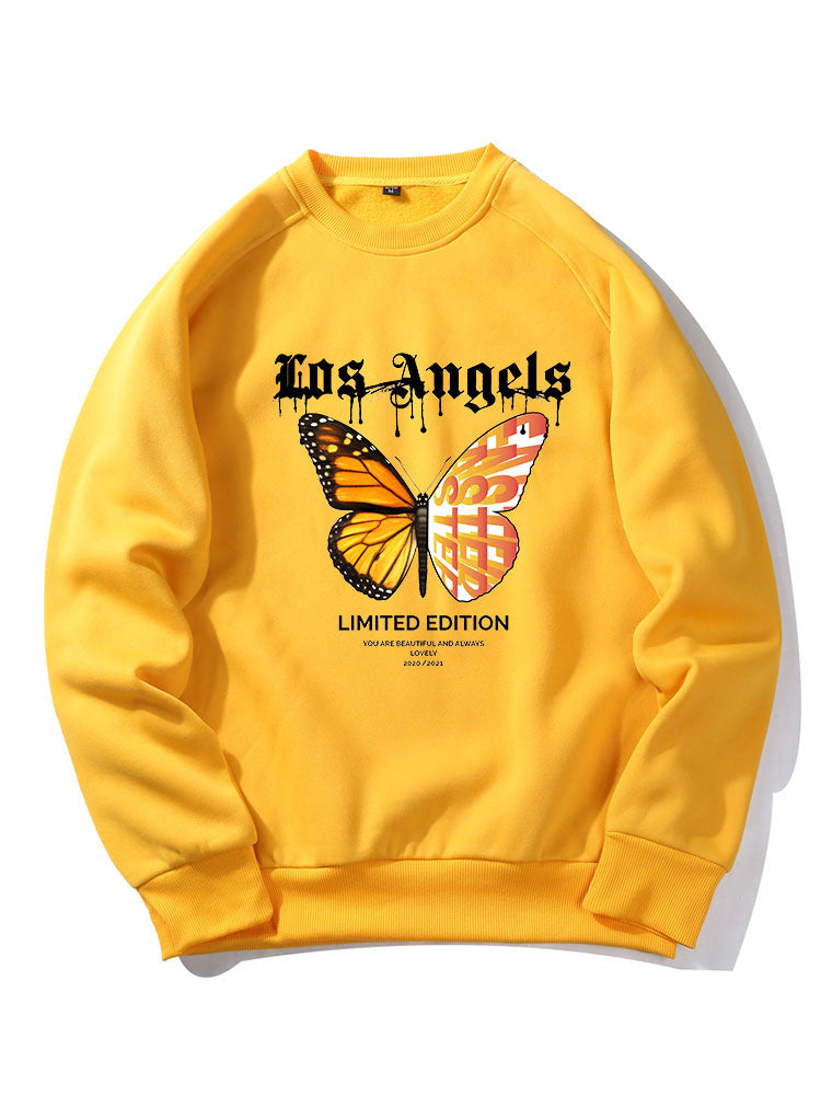 Sweat-shirt à imprimé papillon