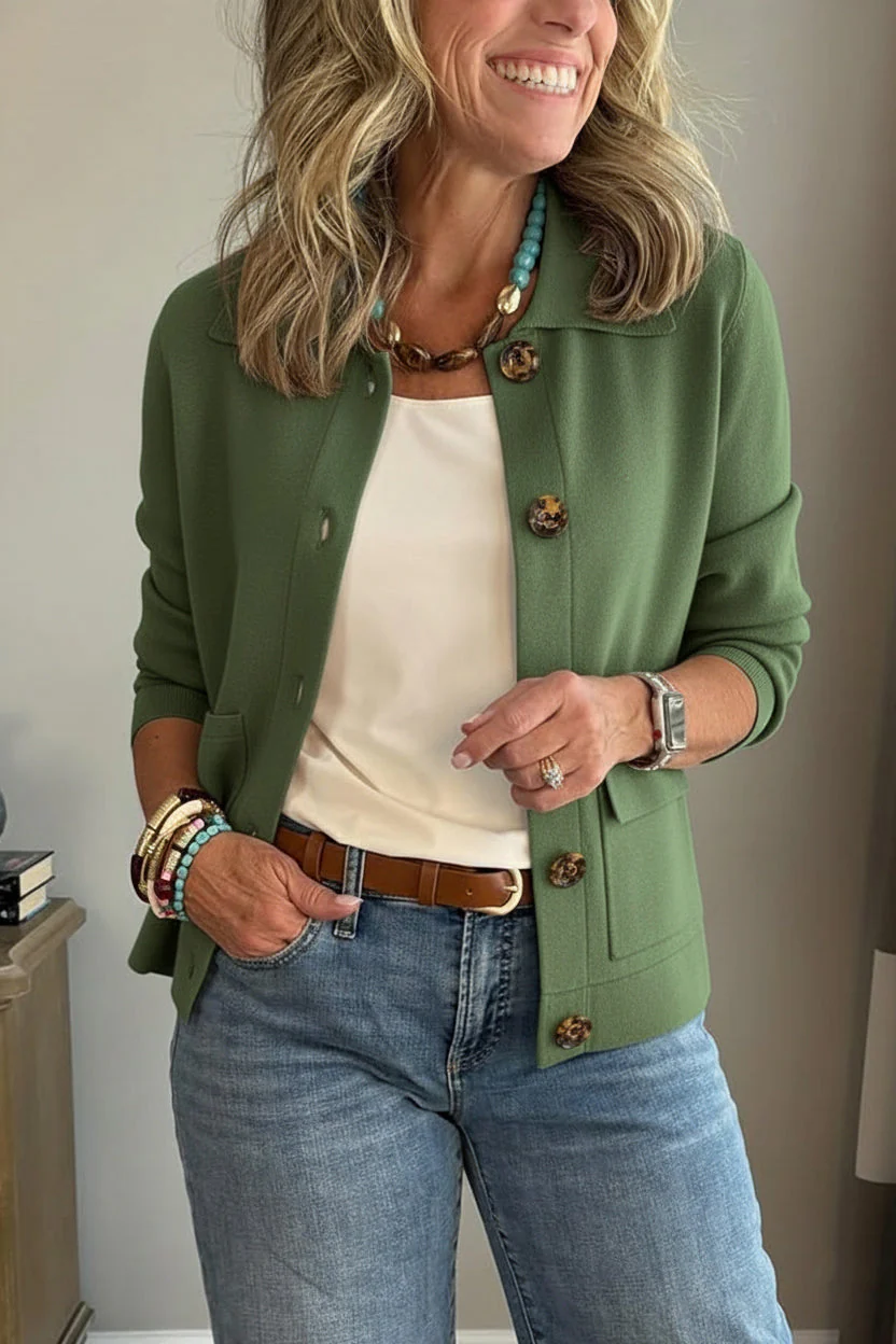 Veste décontractée à revers avec poche poitrine