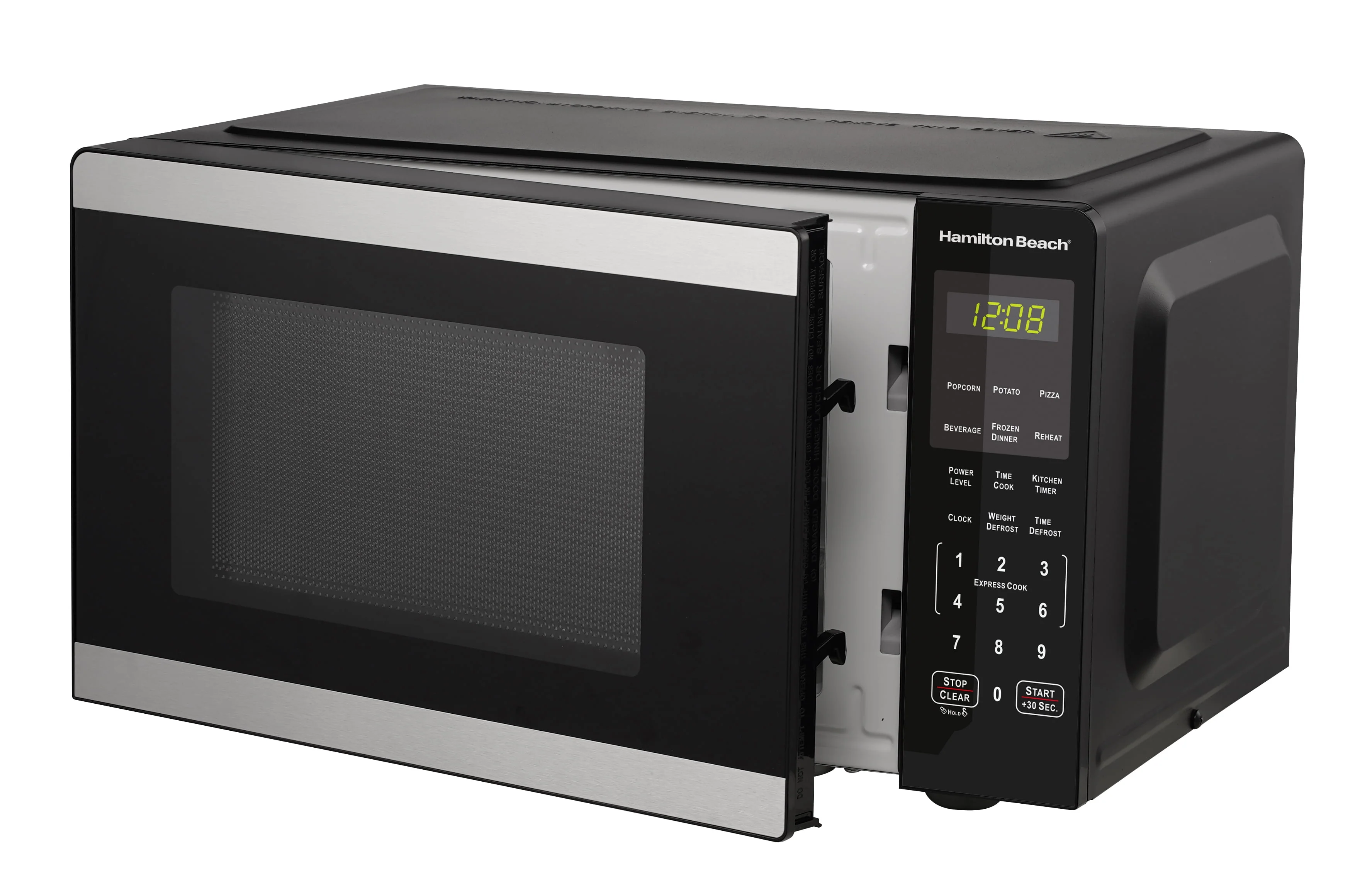 Hamilton Beach 0.9 cu ft Countertop Microwave Oven, 900 Watts, Stainless Steel, New