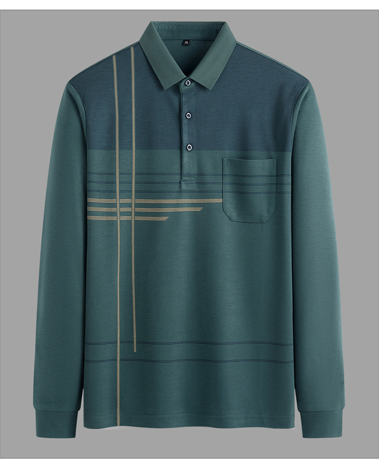 Polo à manches longues pour homme avec poche 001
