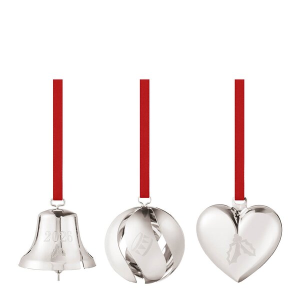 2026 ornamentsett 25,2 cm 3 stk sølv