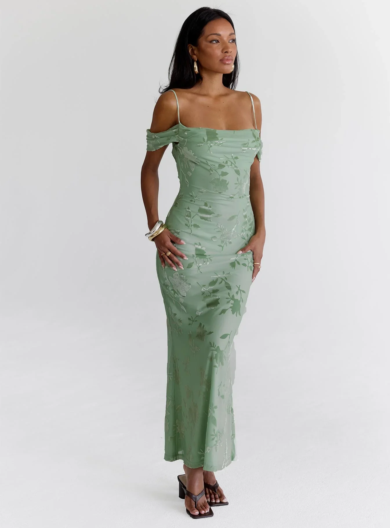 Green Gables Burnout Maxi Dress Sage