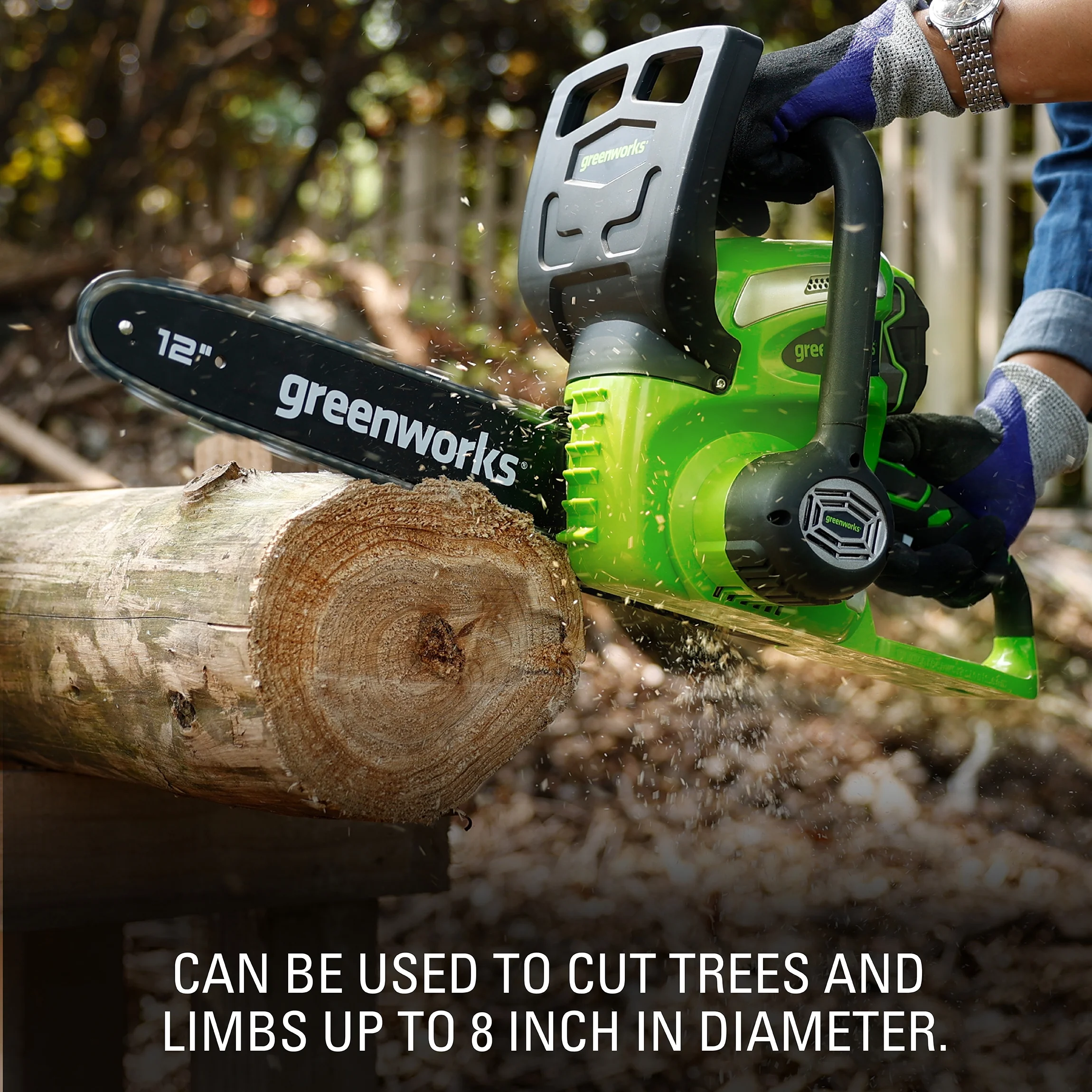 40V 12" Cordless Chainsaw with 2.0 Ah Battery Charger, 20262 - Image 6