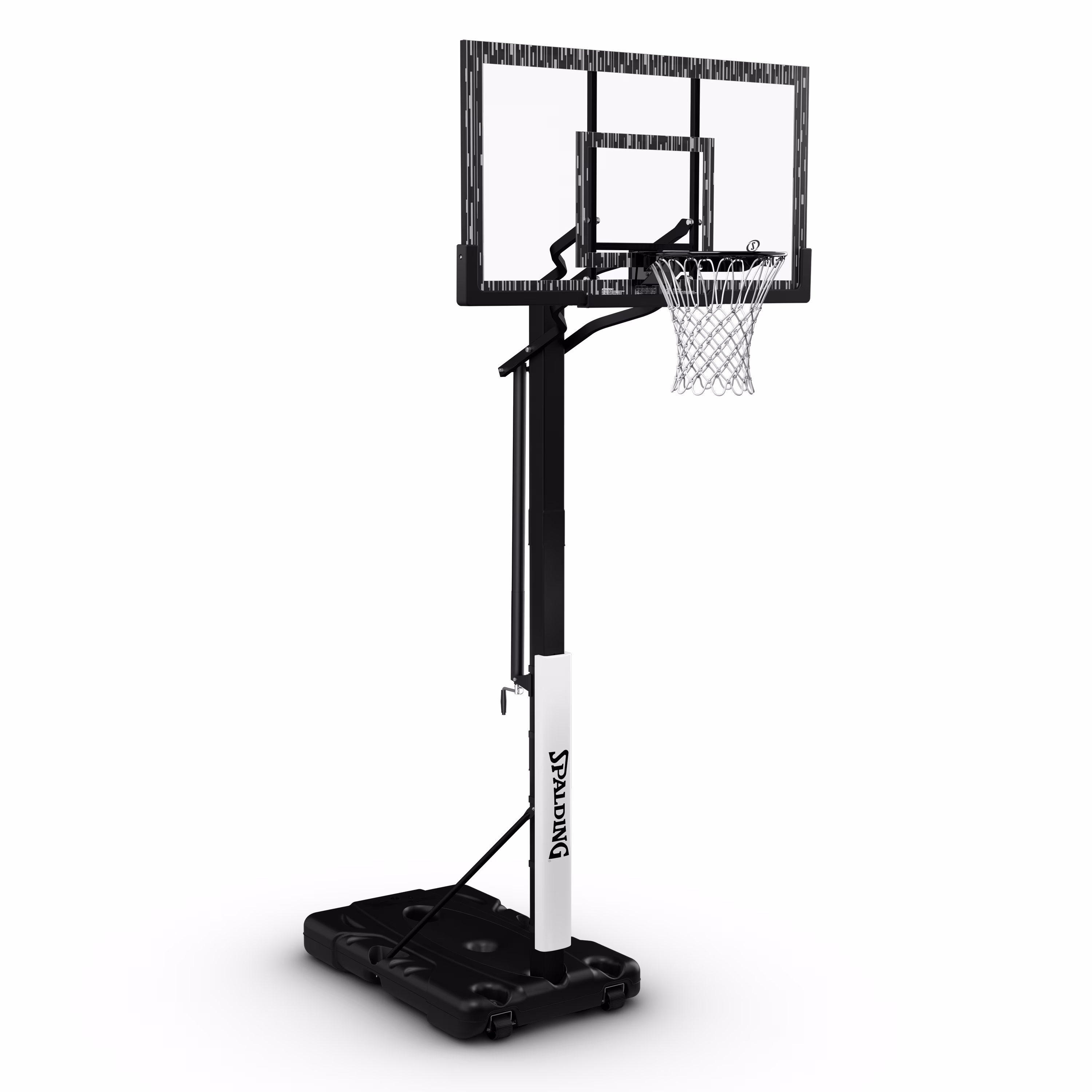 60-Inch Portable Basketball Hoop with Acrylic Backboard, Screw Jack Lift Arena Slam Rim-Outdoor Play(Single)