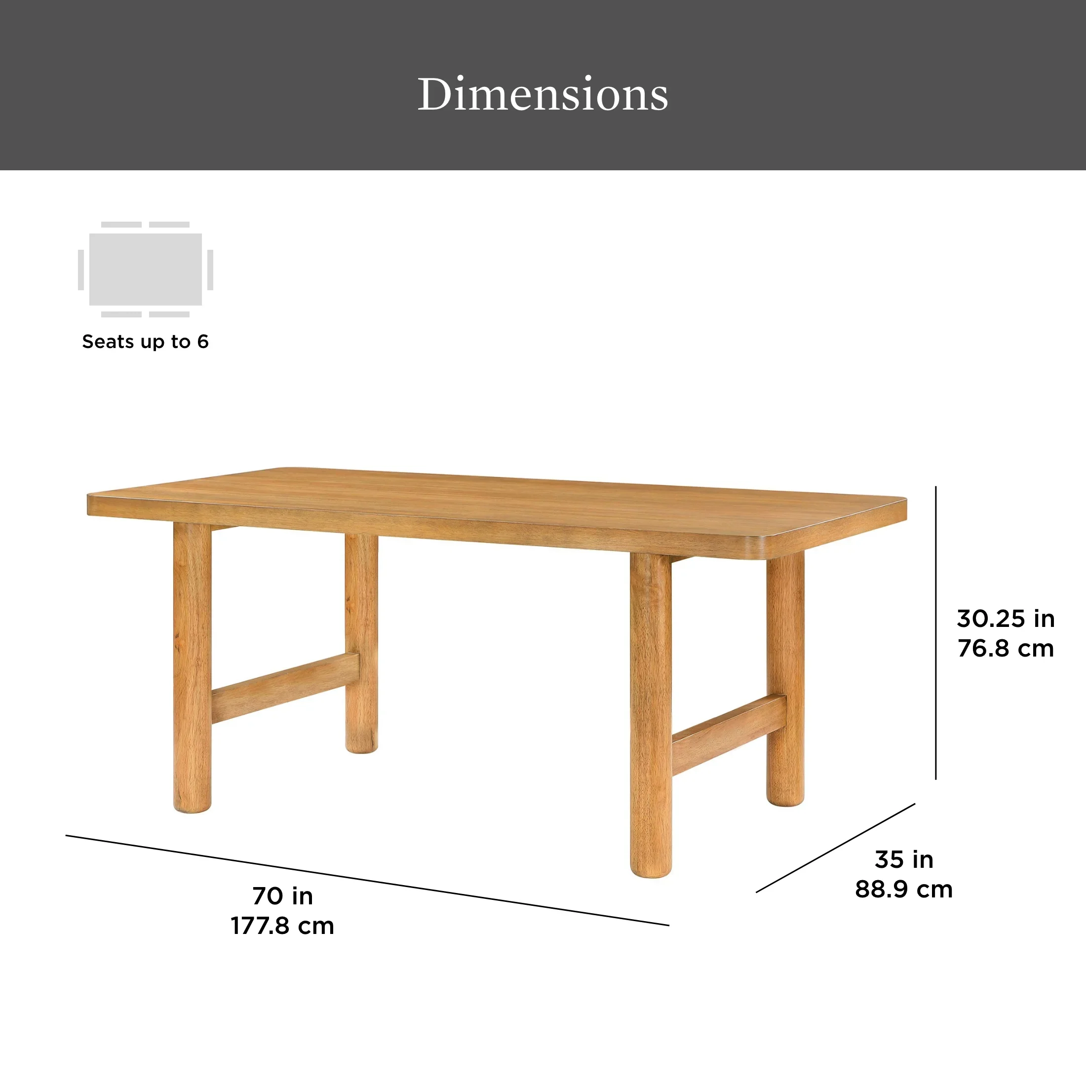 Better Homes & Gardens Adlin 70 Adjustable Dining Table, Charcoal